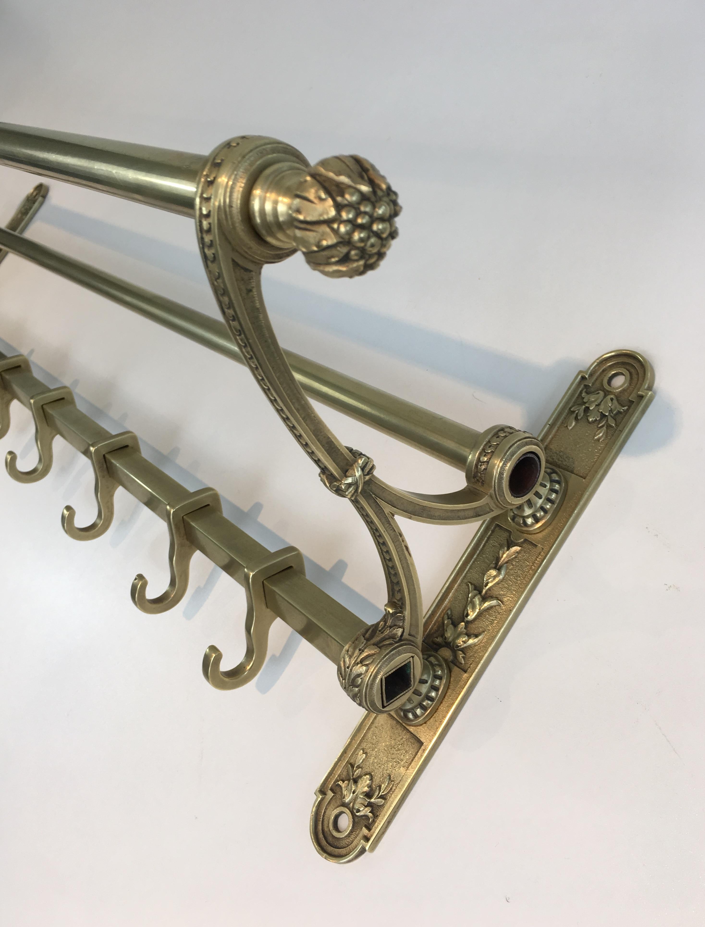 Bronze and Brass Neoclassical Wall Coat Hanger, French, circa 1900 3