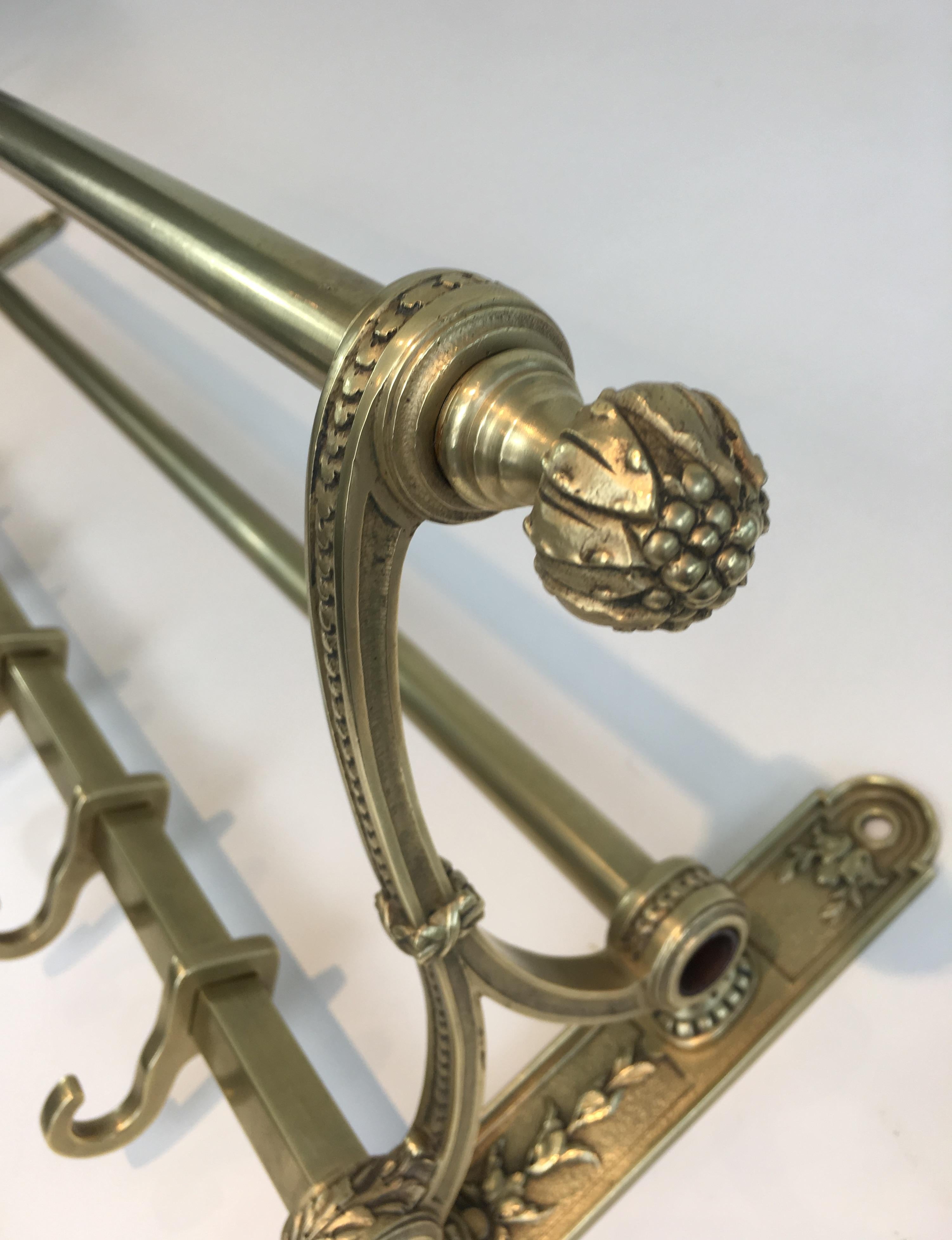 Bronze and Brass Neoclassical Wall Coat Hanger, French, circa 1900 4