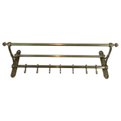 Antique Bronze and Brass Neoclassical Wall Coat Hanger, French, circa 1900