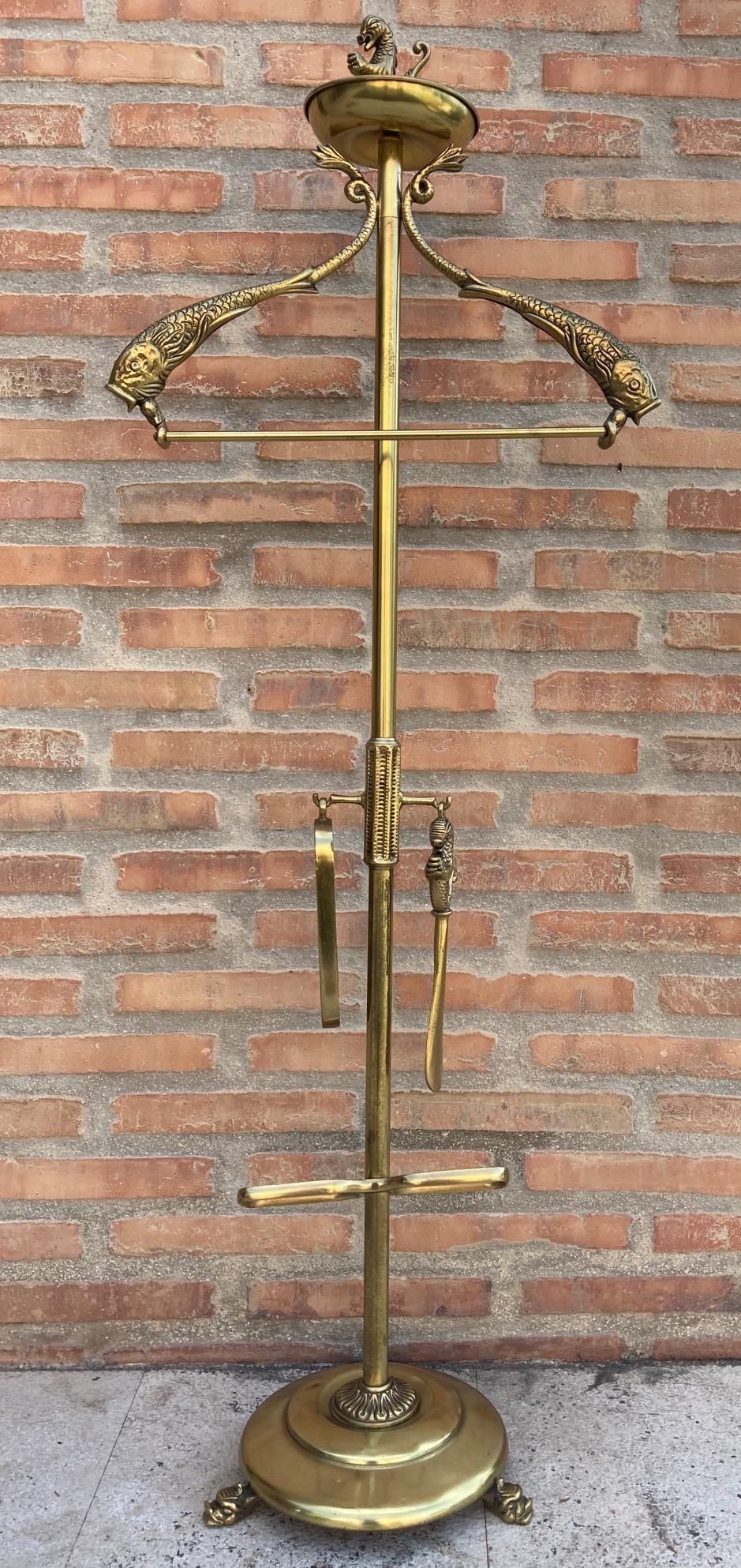 vintage brass valet stand