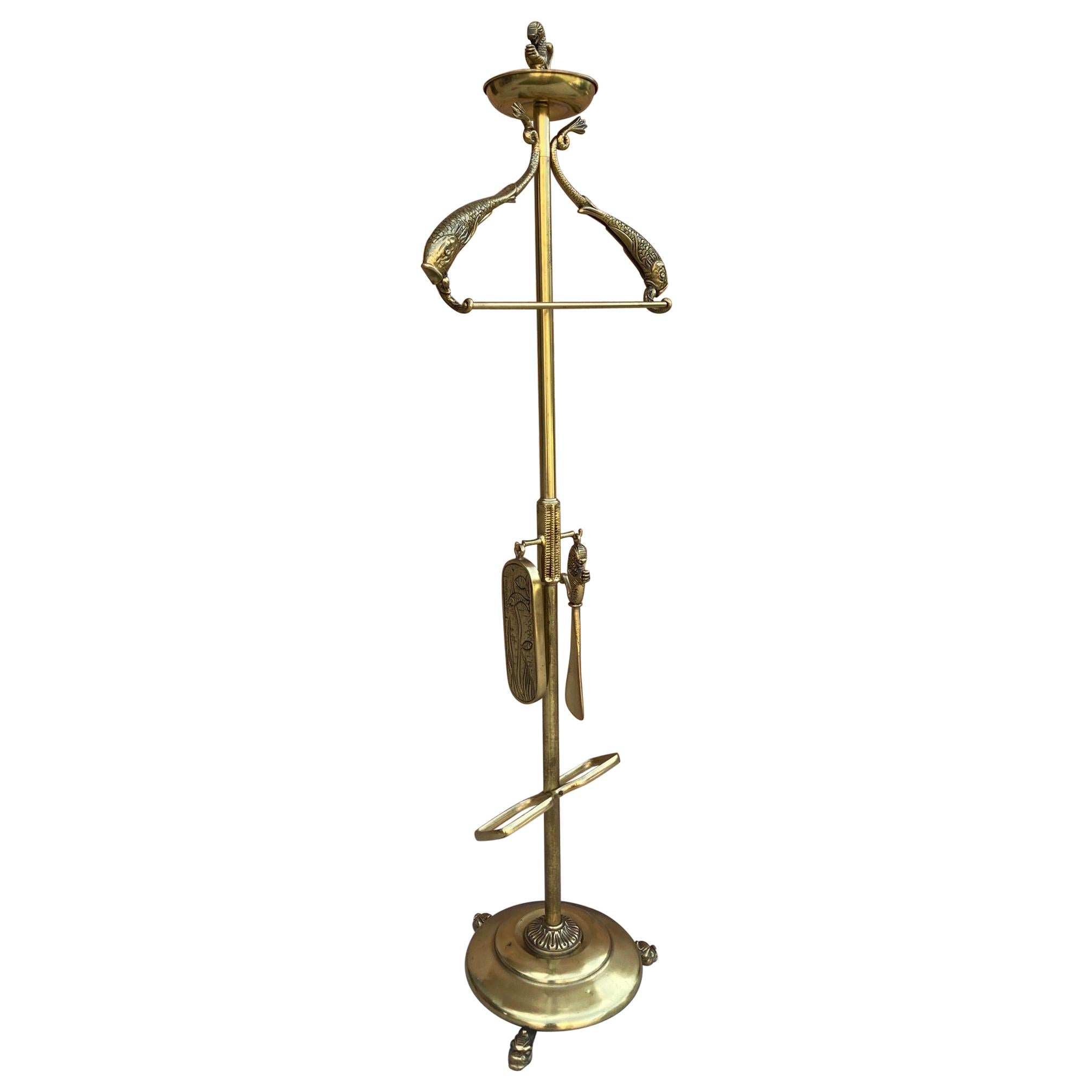 Portugees Goed gevoel Komkommer Bronze and Brass Valet Stand Dressboy, 1940s For Sale at 1stDibs