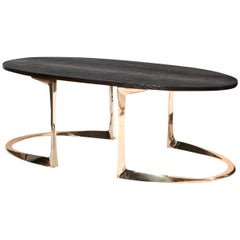 Bronze and Burnt Pinewood Coffee Table by Anasthasia Millot & WH Studio