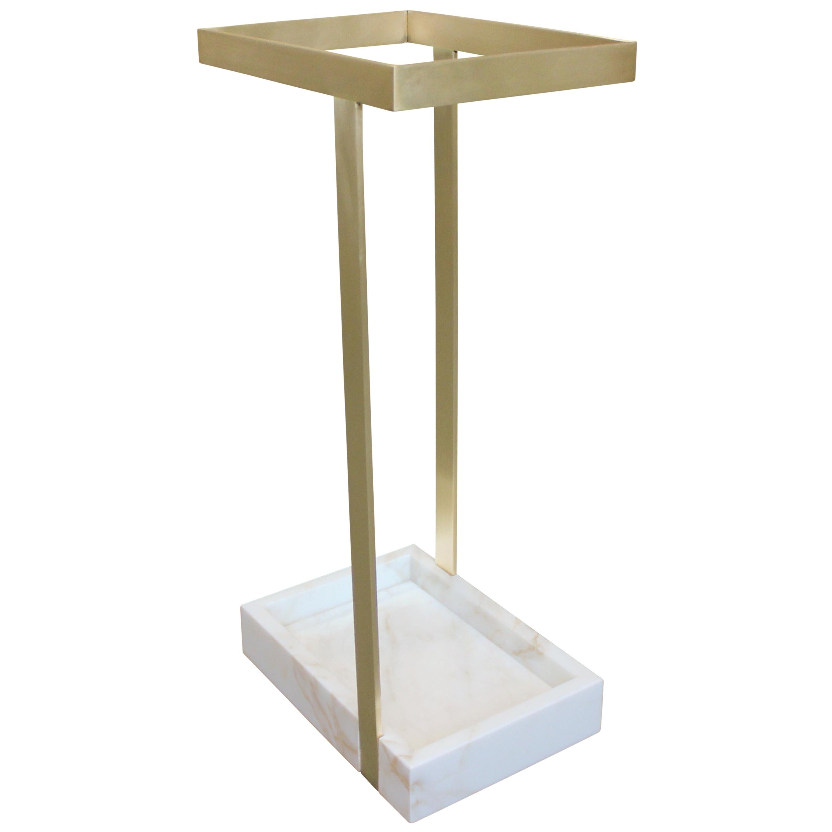 Bronze and Calacatta Gold Marble Umbrella Stand For Sale