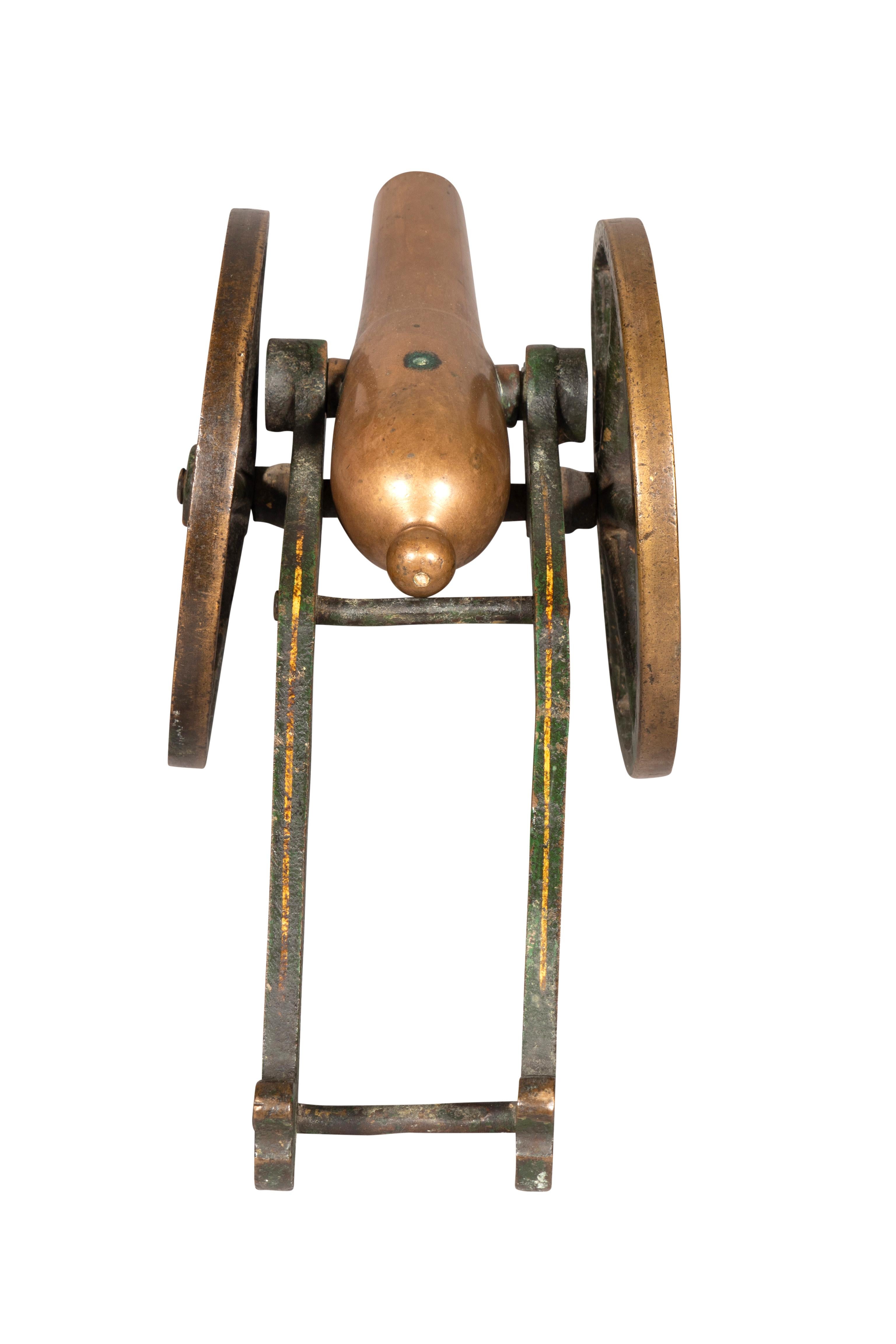 Painted Bronze And Cast Iron Signal Cannon For Sale