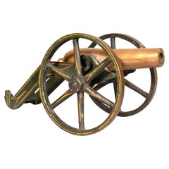 Antique Bronze And Cast Iron Signal Cannon