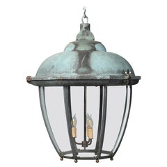 Bronze and Copper Lantern or Pendant from Dublin Ireland Beautifully 1930's