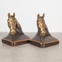Bronze and Copper Plated Horse Head Bookends c.1940