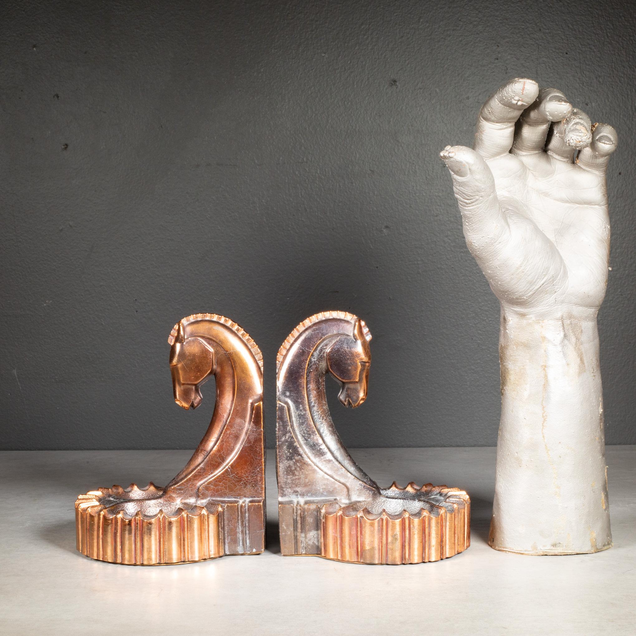 Bronze and Copper Plated Trojan Horse Bookends/Pipe Rests c.1930 For Sale 1