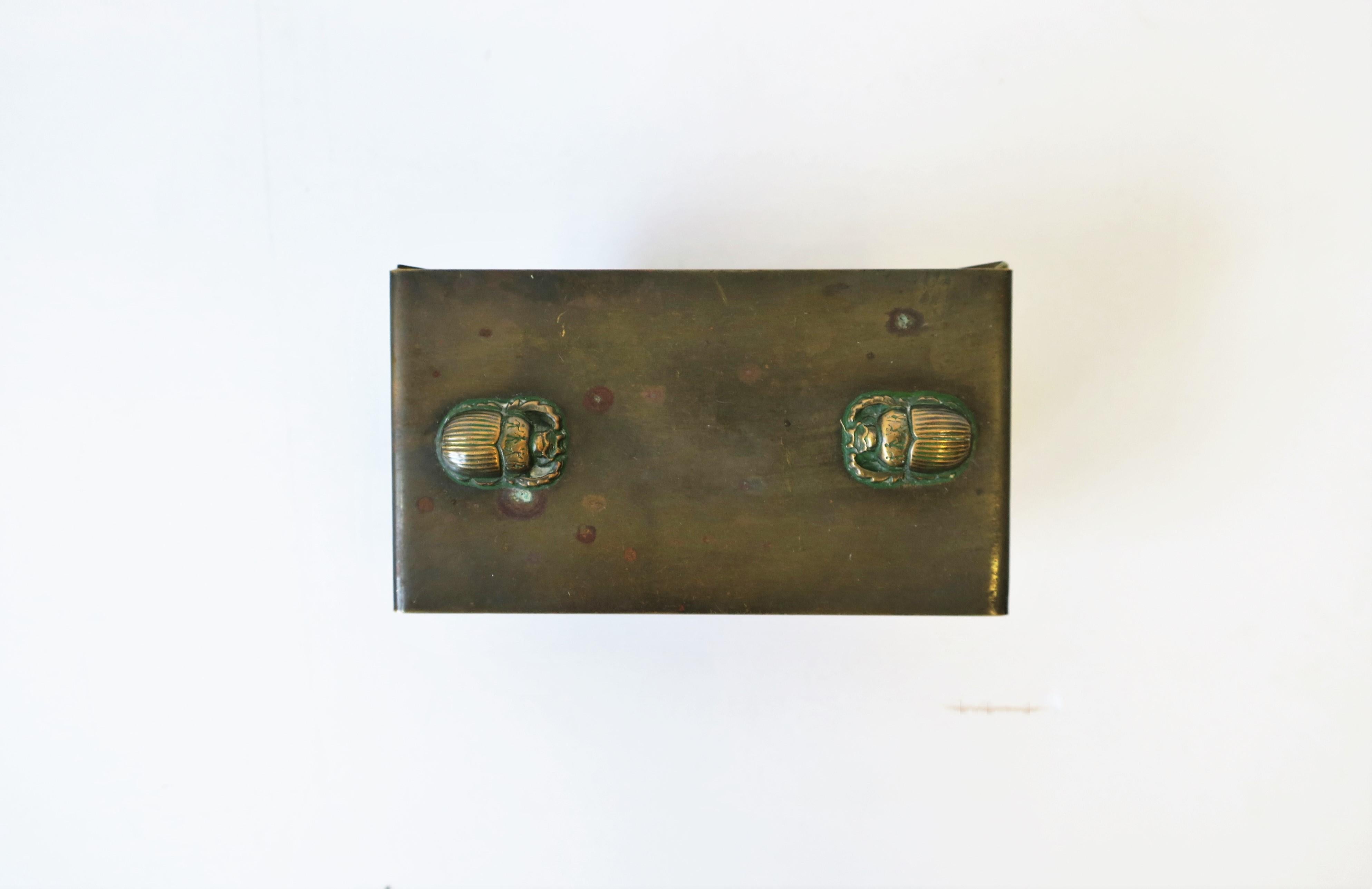 Egyptian Revival Bronze and Copper Scarab Beetle Ink Blotter For Sale