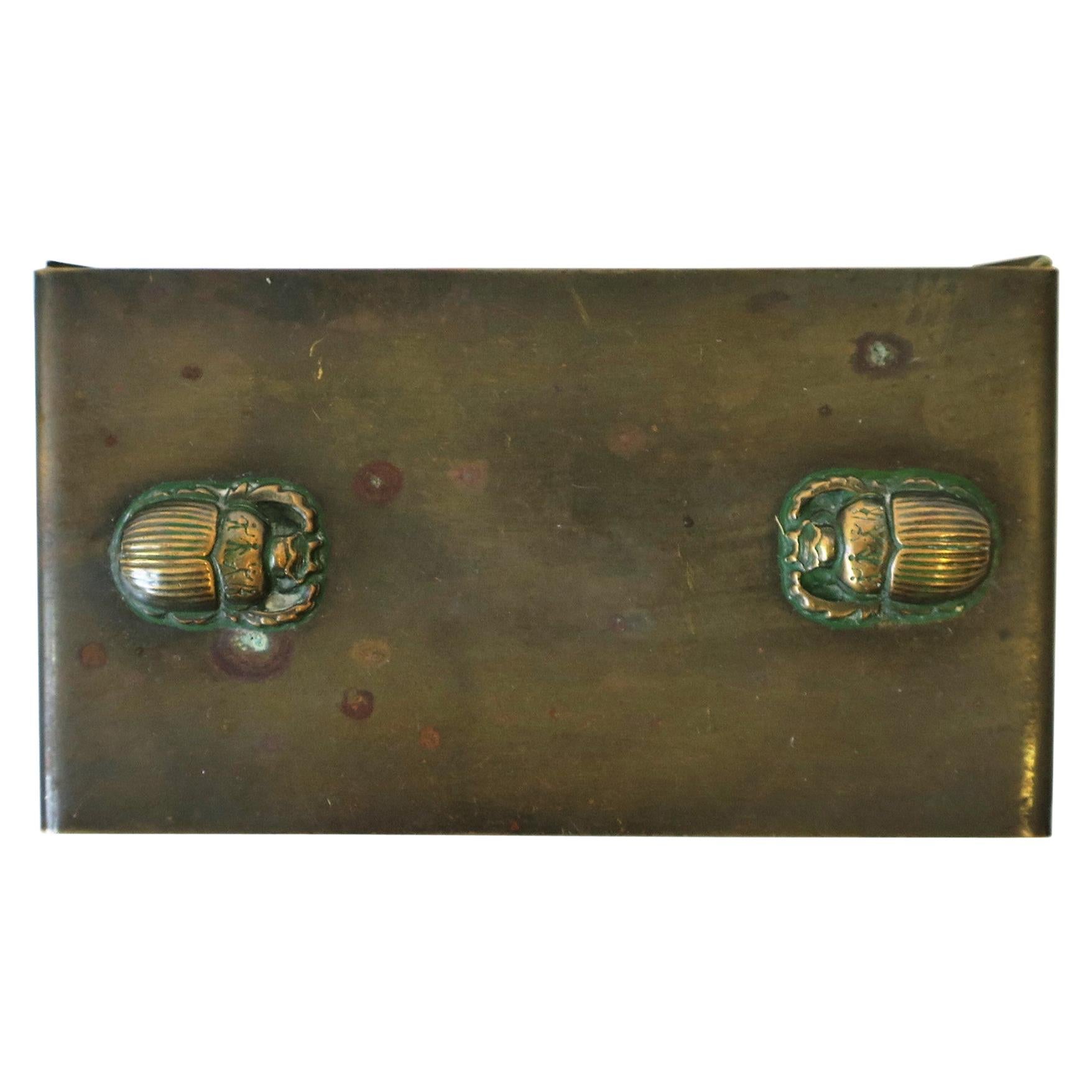 Bronze and Copper Scarab Beetle Ink Blotter For Sale