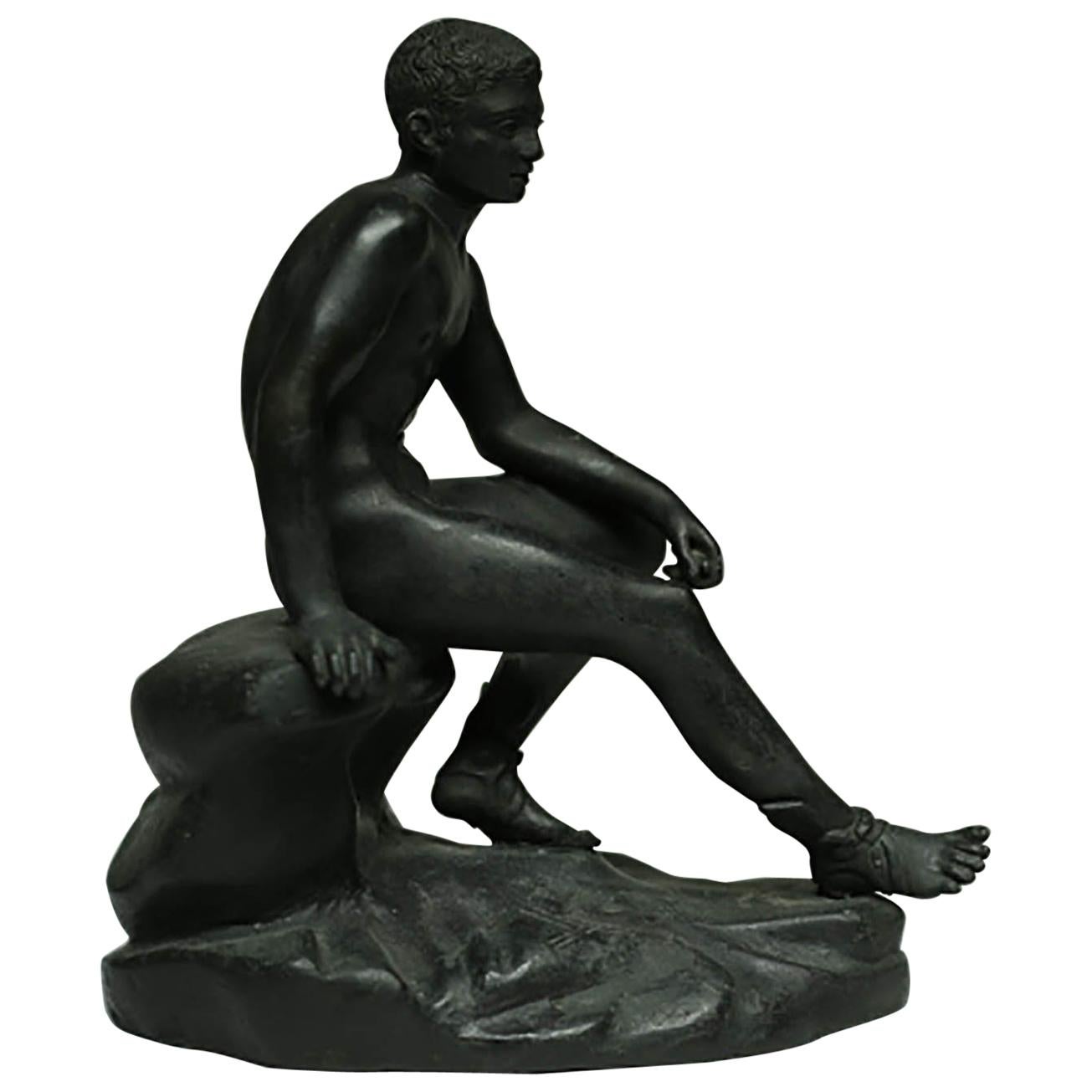 Bronze and Copper Sculpture of "Seated Hermes" c. 1920