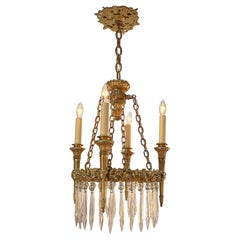 Bronze and Crystal 1910
s Torchiere Style Chandelier Bronze and Crystal 1910
s Torchiere Style Chandelier