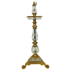 Lampada in stile barocco in bronzo e cristallo