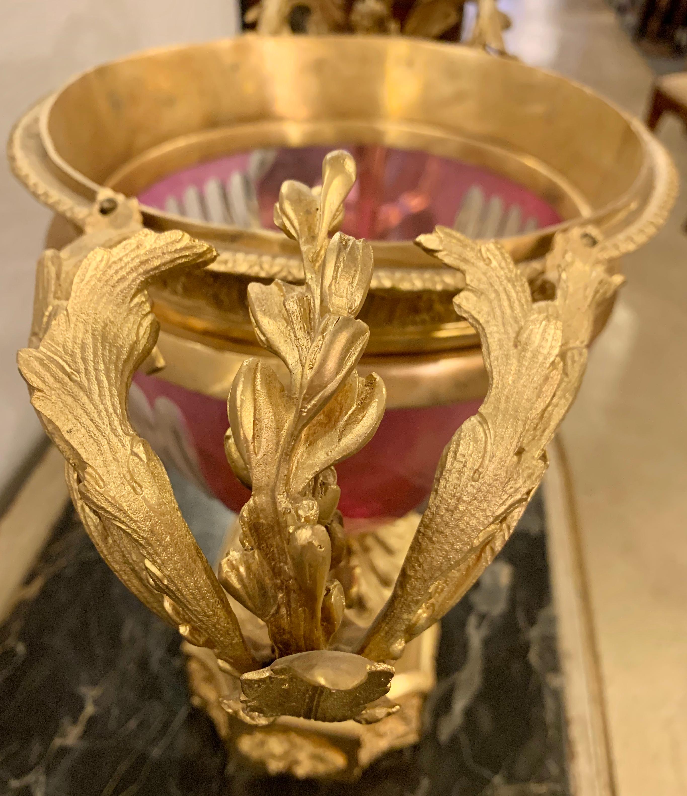 Bronze and Crystal Centerpiece, Flower Pot or Compote In Good Condition In Stamford, CT