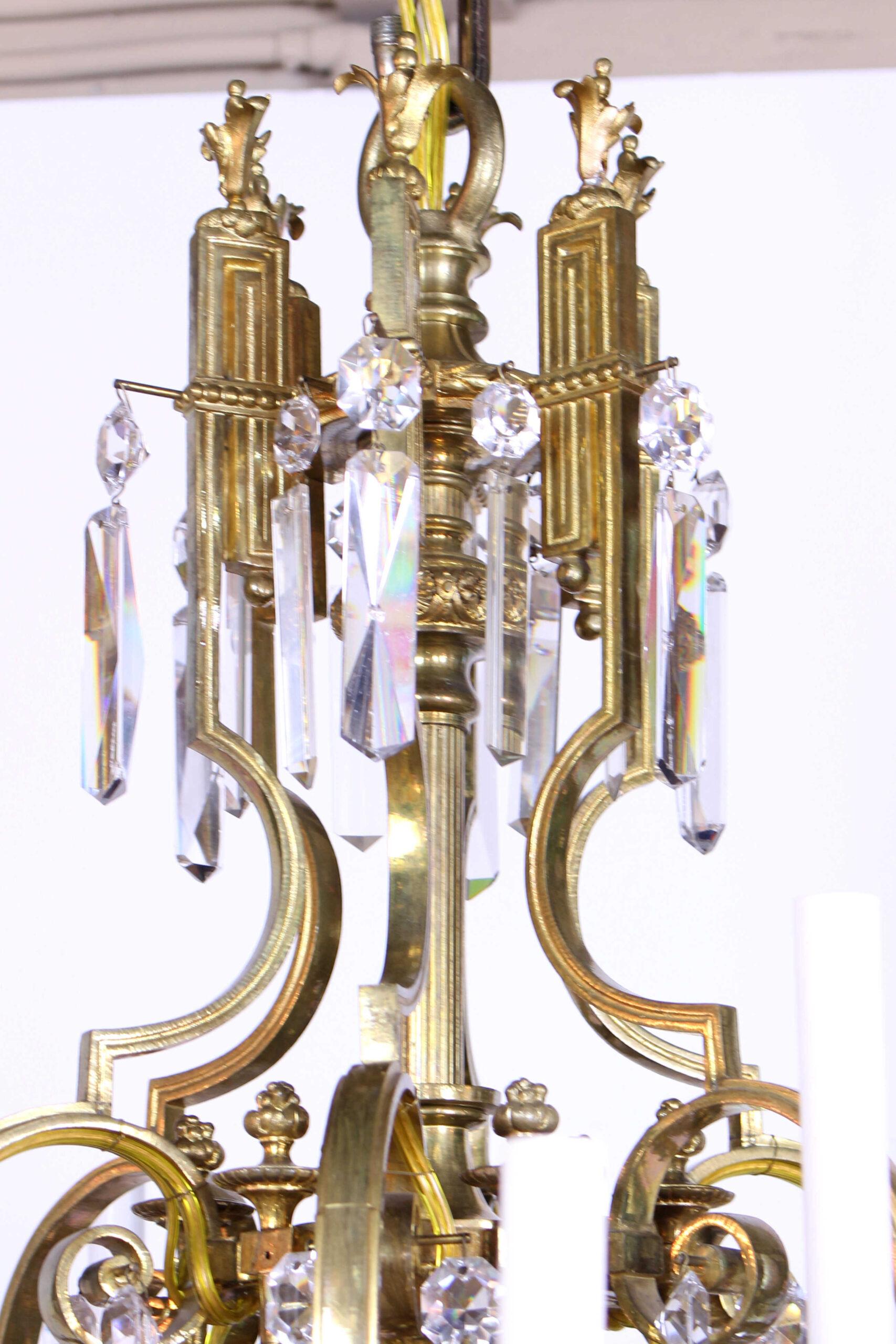 Napoléon III Lustre en bronze et cristal en vente