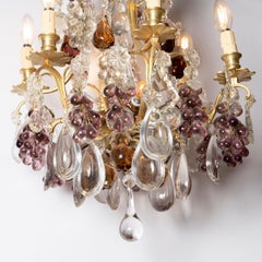Bronze and Crystal Chandelier, France, Early 20th Century