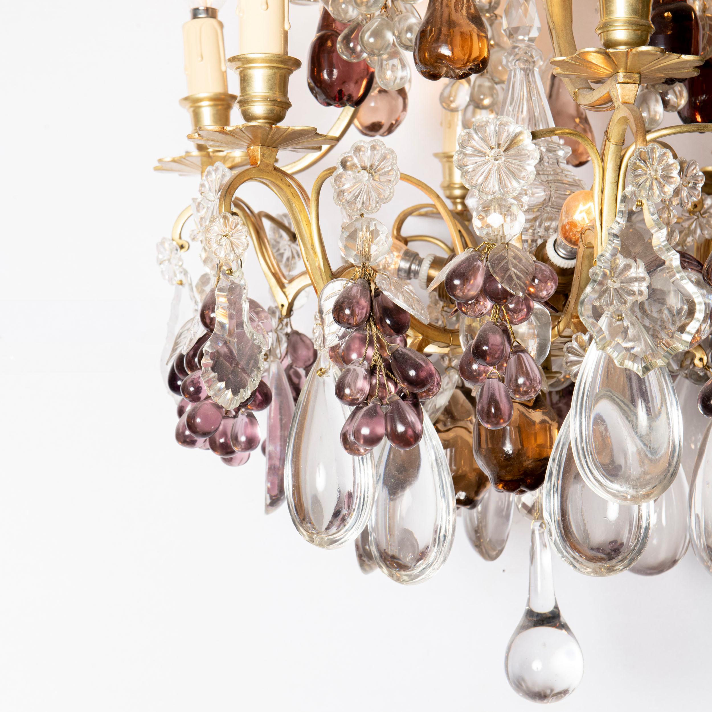 Neoclassical Bronze and Crystal Chandelier, France, Early 20th Century For Sale