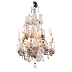 Bronze and Crystal Chandelier, France, Early 20th Century