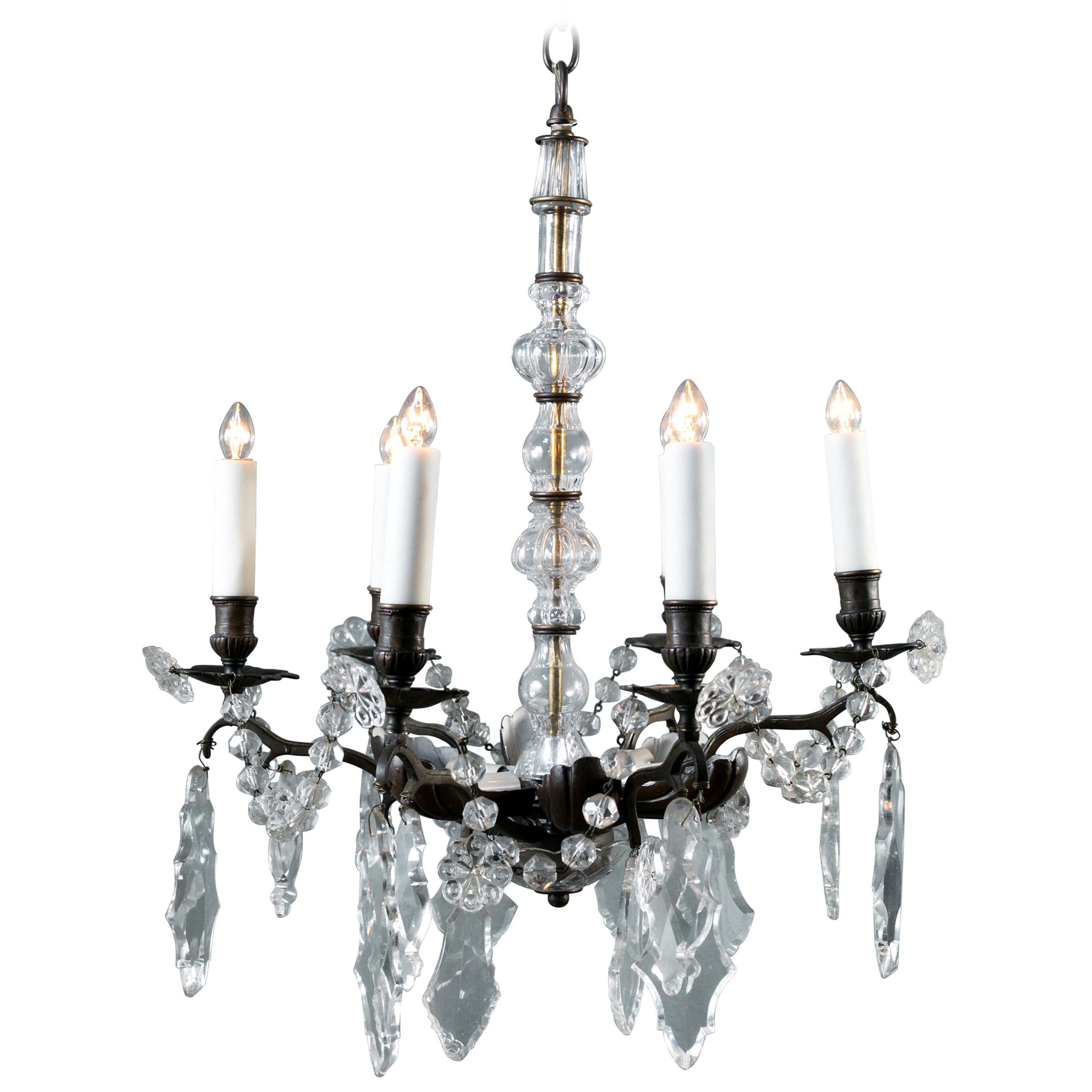 Bronze and Crystal Chandelier from France, circa 1890