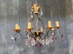 Bronze and Crystal Chandelier, style of Maison Baguès