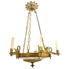 Bronze and Crystal Empire Style Chandelier
