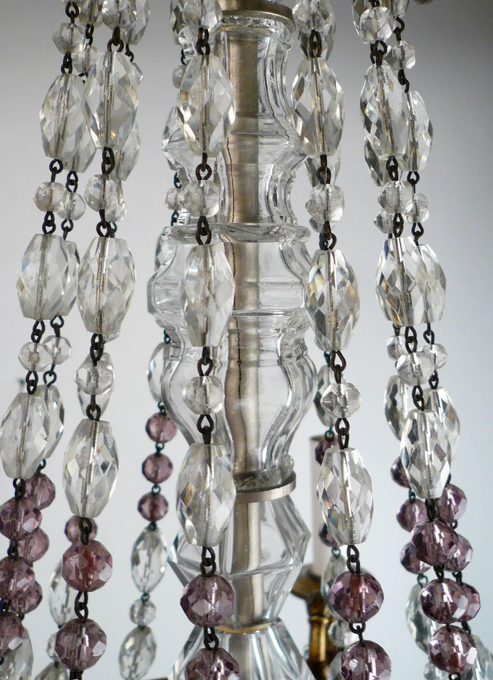Bronze and Crystal Neoclassical Style Chandelier 3