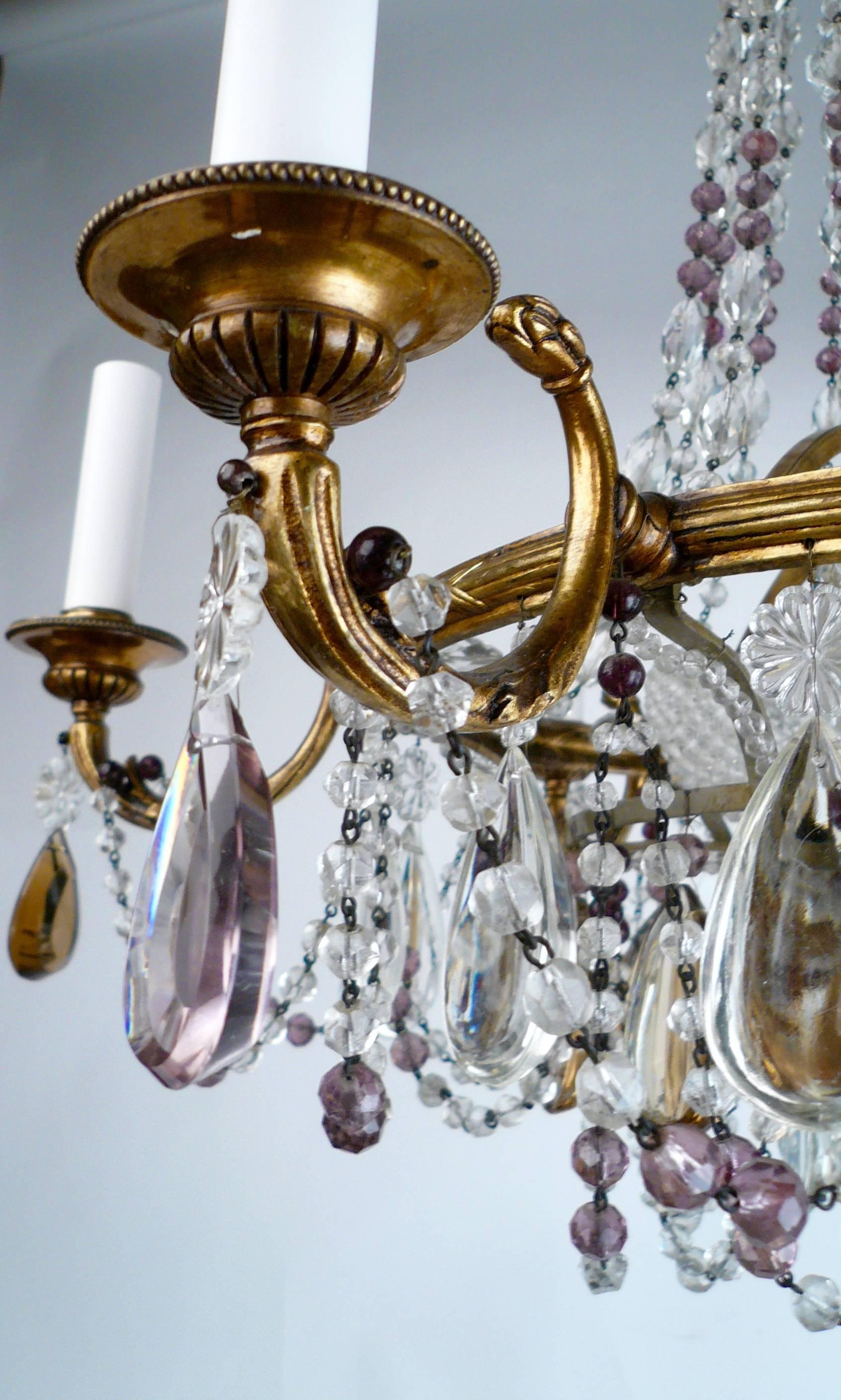 Bronze and Crystal Neoclassical Style Chandelier 2