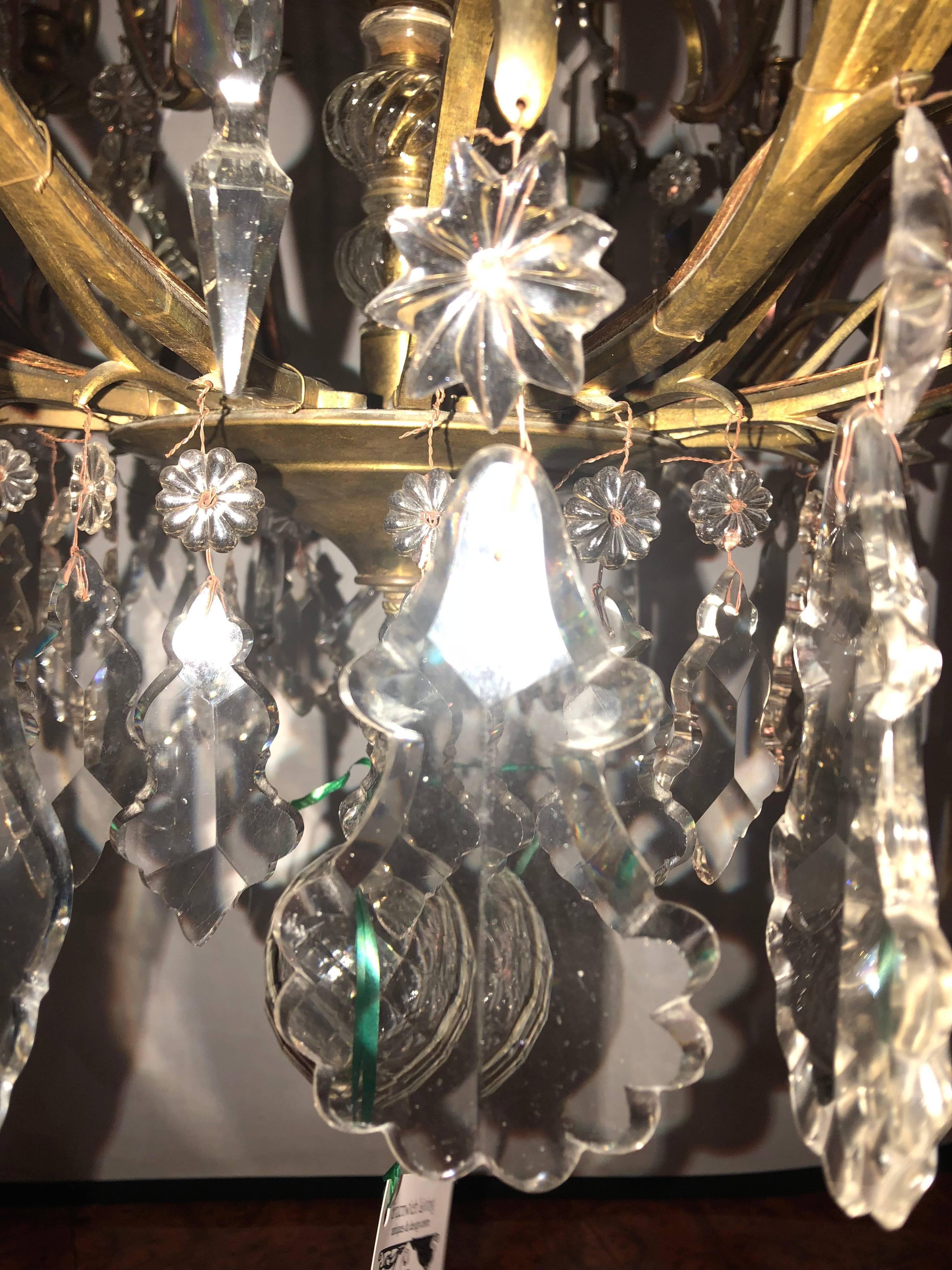 Bronze and Crystal Palatial Thirty-Light Chandelier 4