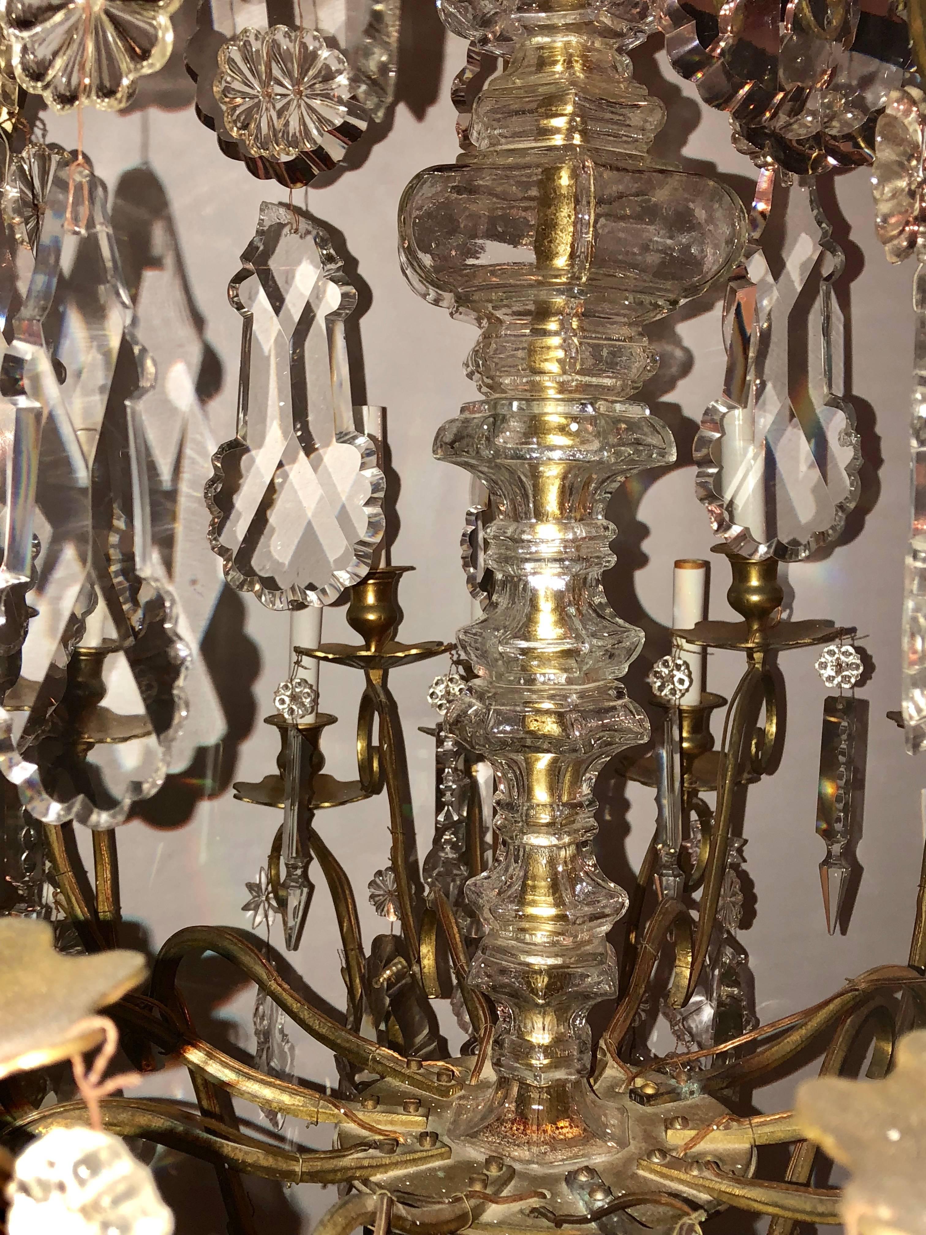 Bronze and Crystal Palatial Thirty-Light Chandelier 5