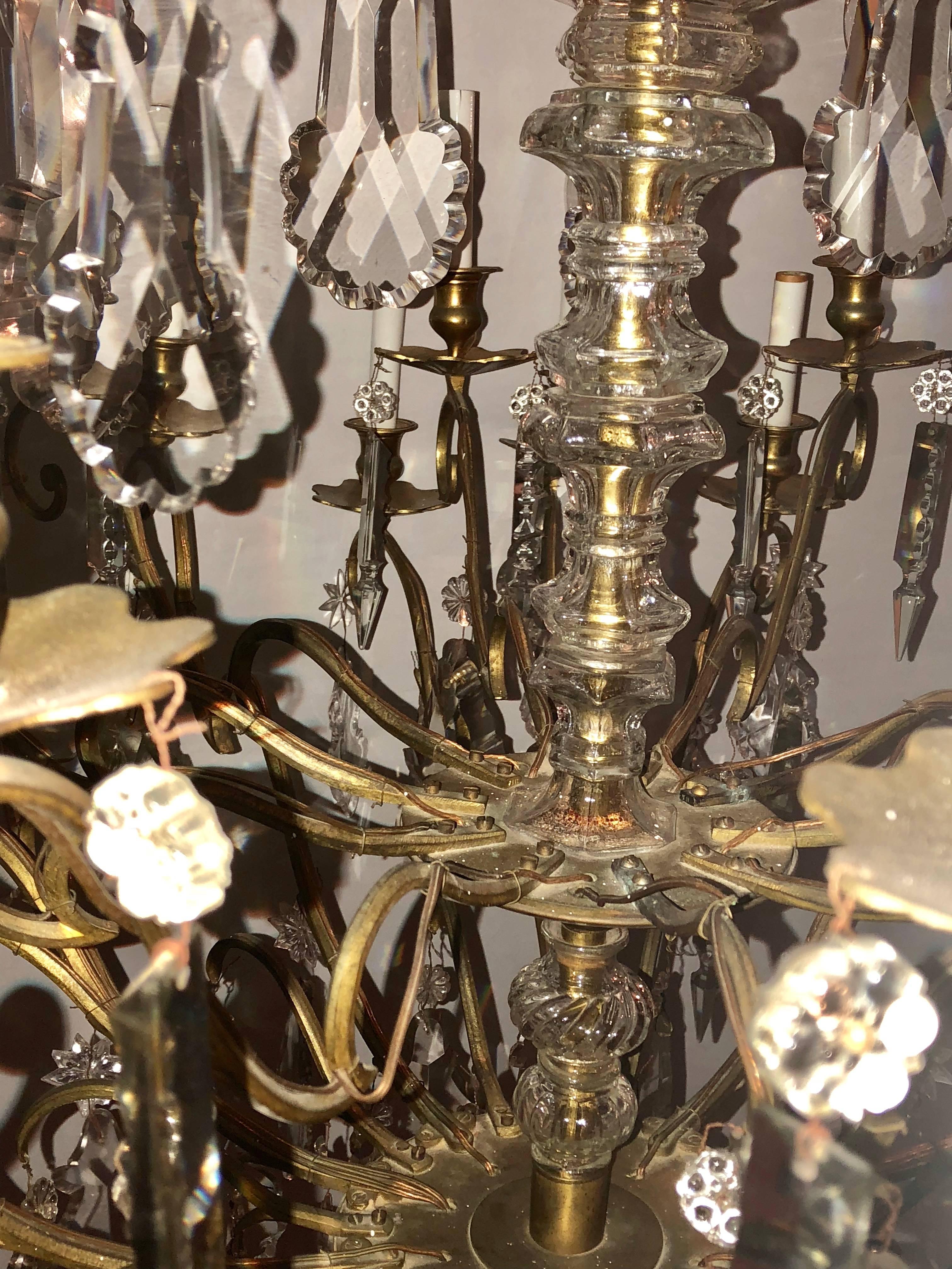 Bronze and Crystal Palatial Thirty-Light Chandelier 6