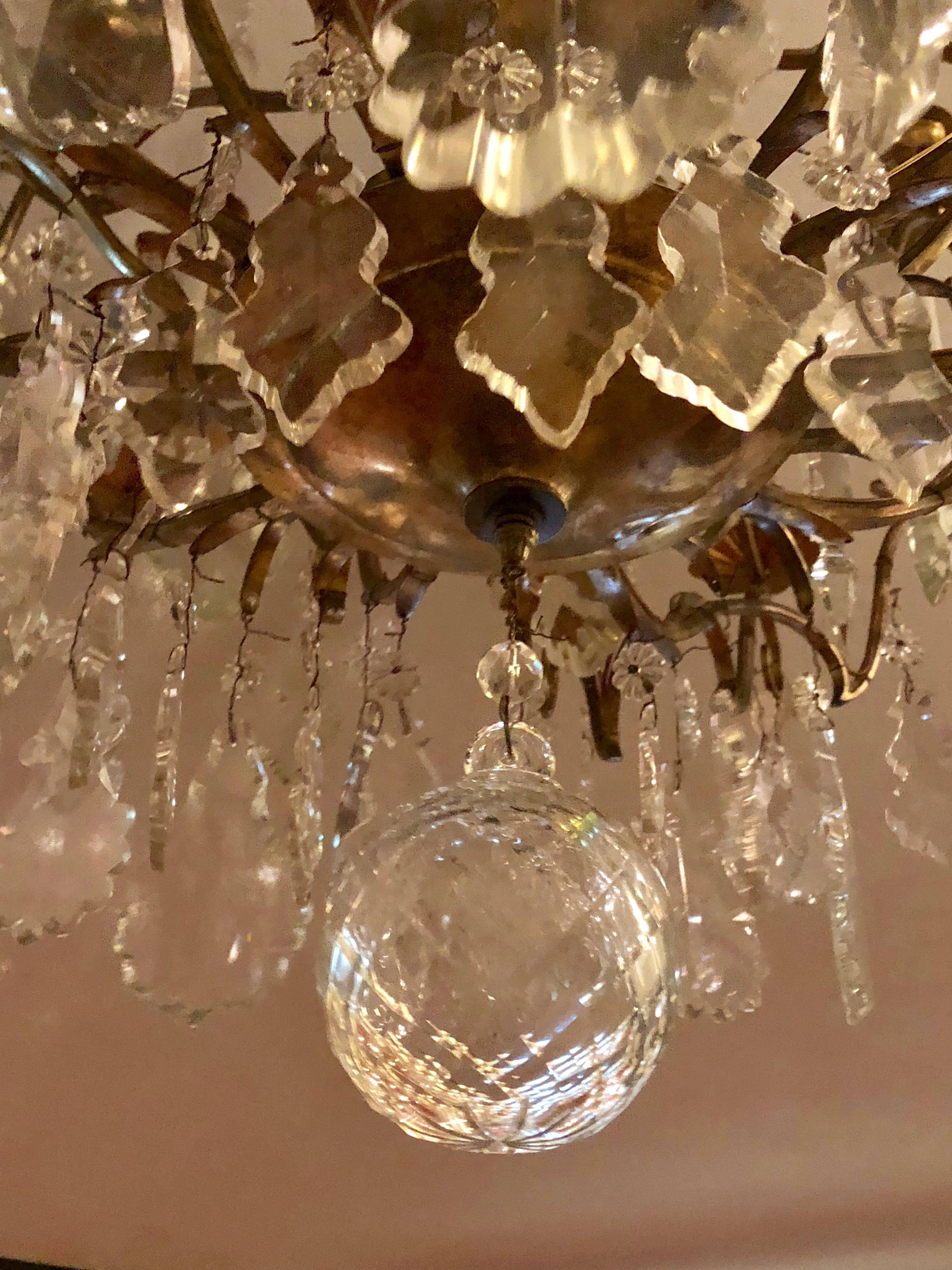 Bronze and Crystal Palatial Thirty-Light Chandelier 7