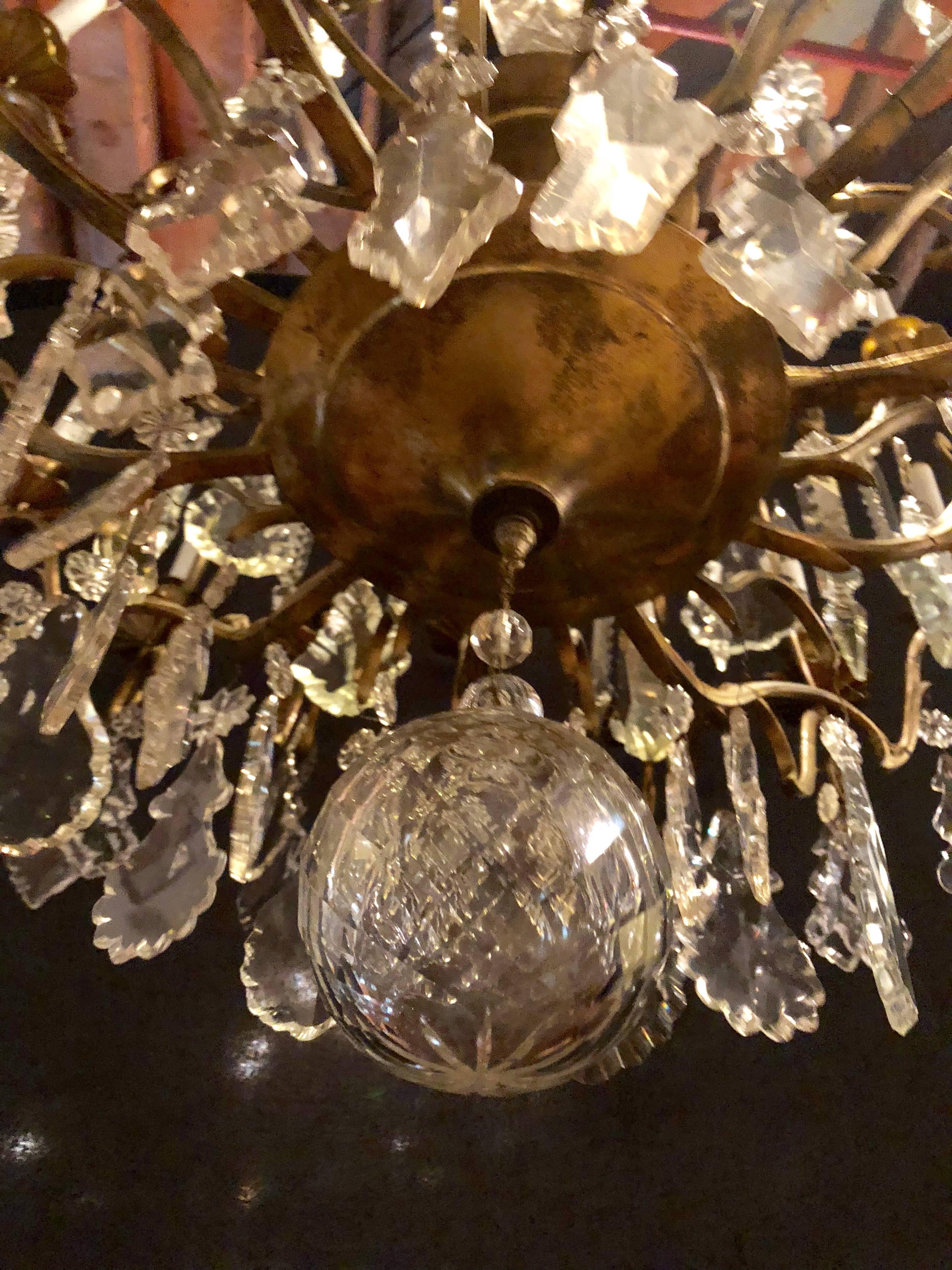 Bronze and Crystal Palatial Thirty-Light Chandelier 8