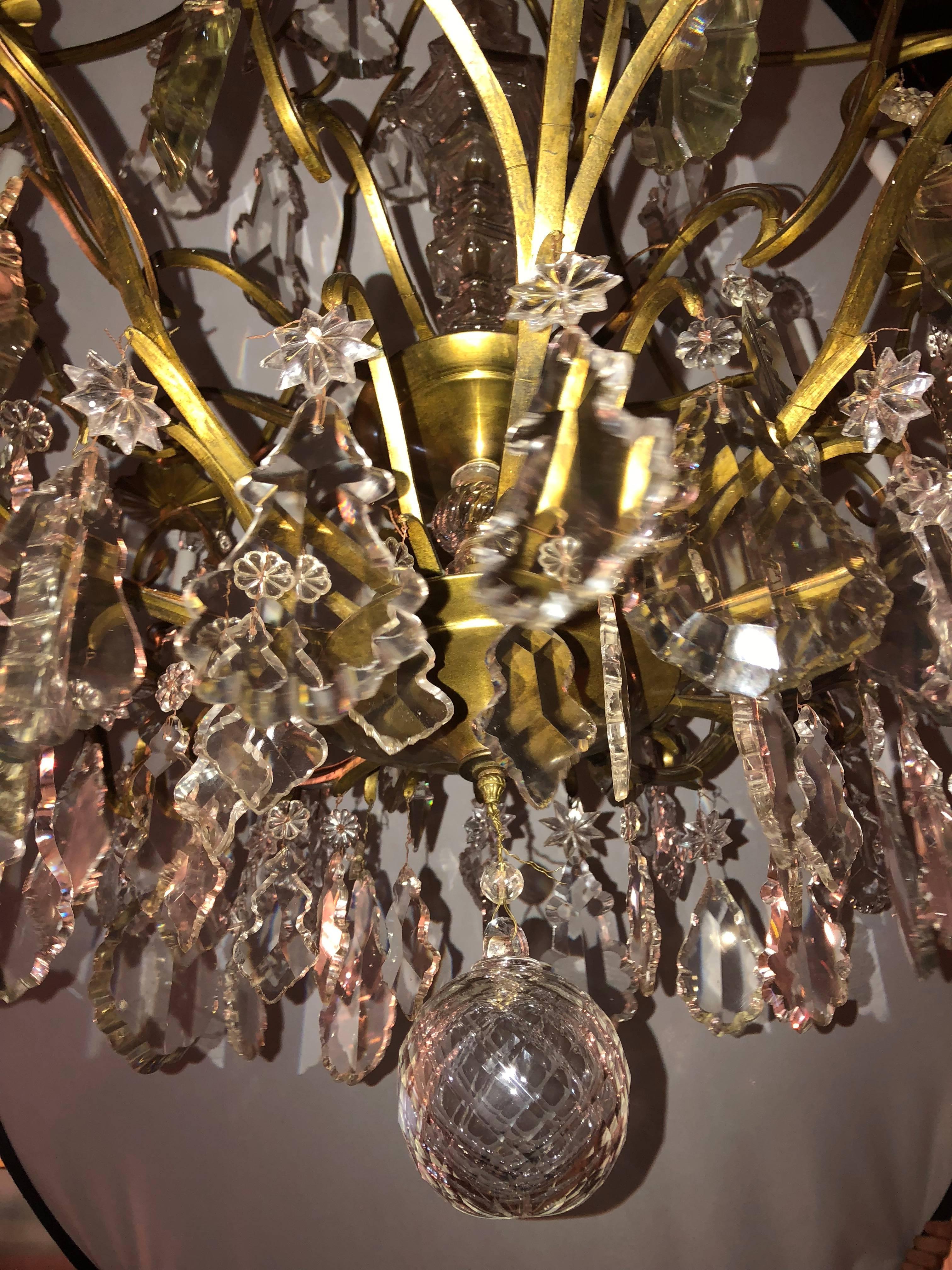 Bronze and Crystal Palatial Thirty-Light Chandelier 9