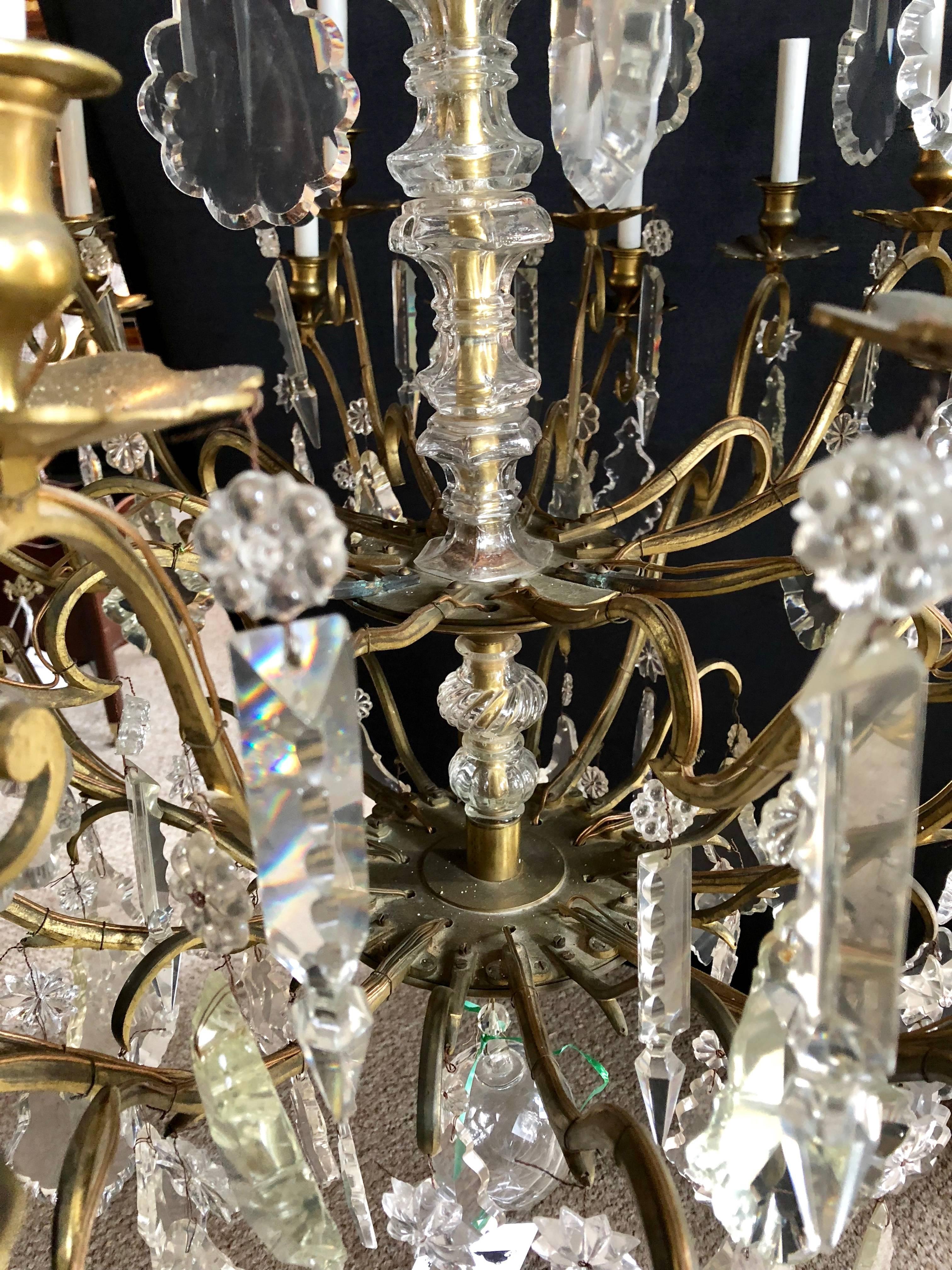 Bronze and Crystal Palatial Thirty-Light Chandelier 2