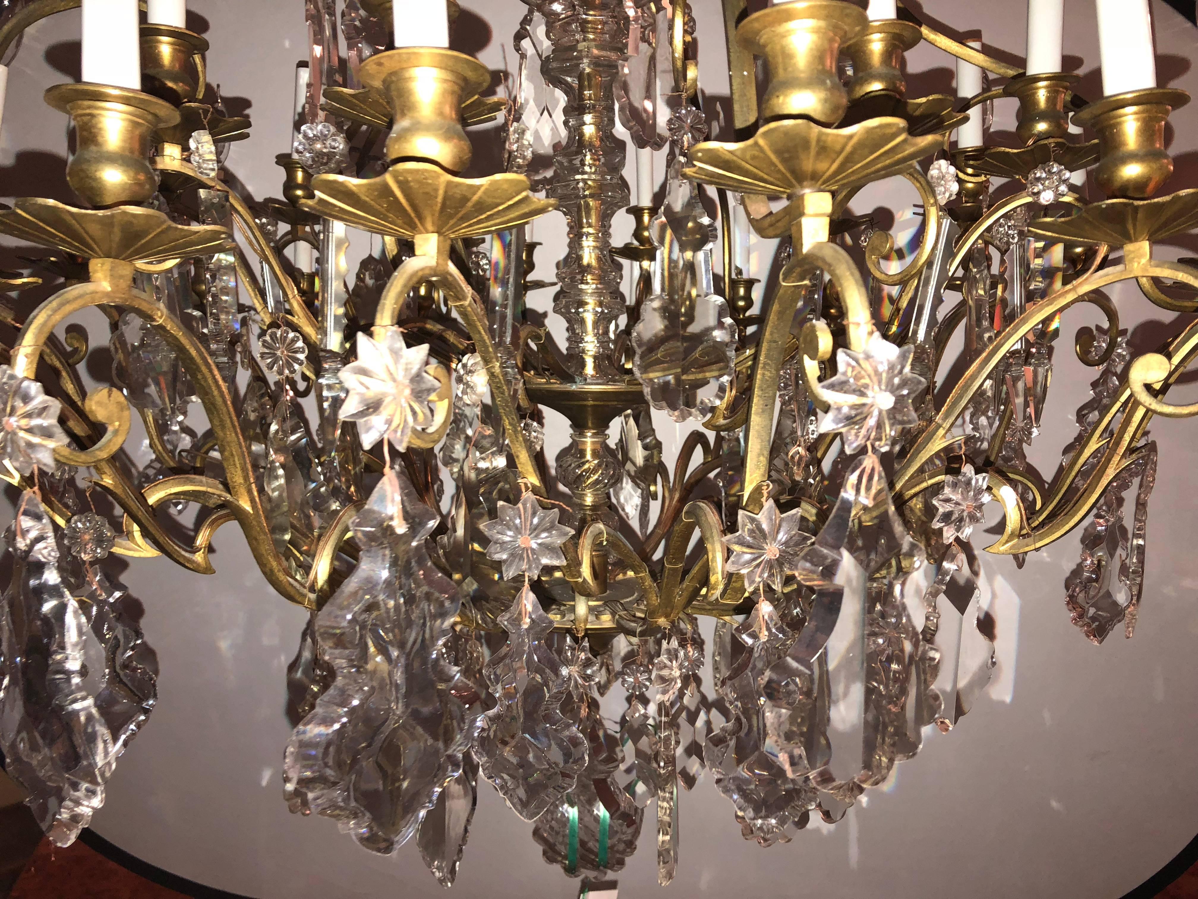 Bronze and Crystal Palatial Thirty-Light Chandelier 3