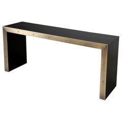 Bronze and Ebonized Wood Console Table Any Dimension from Old Plank Collection
