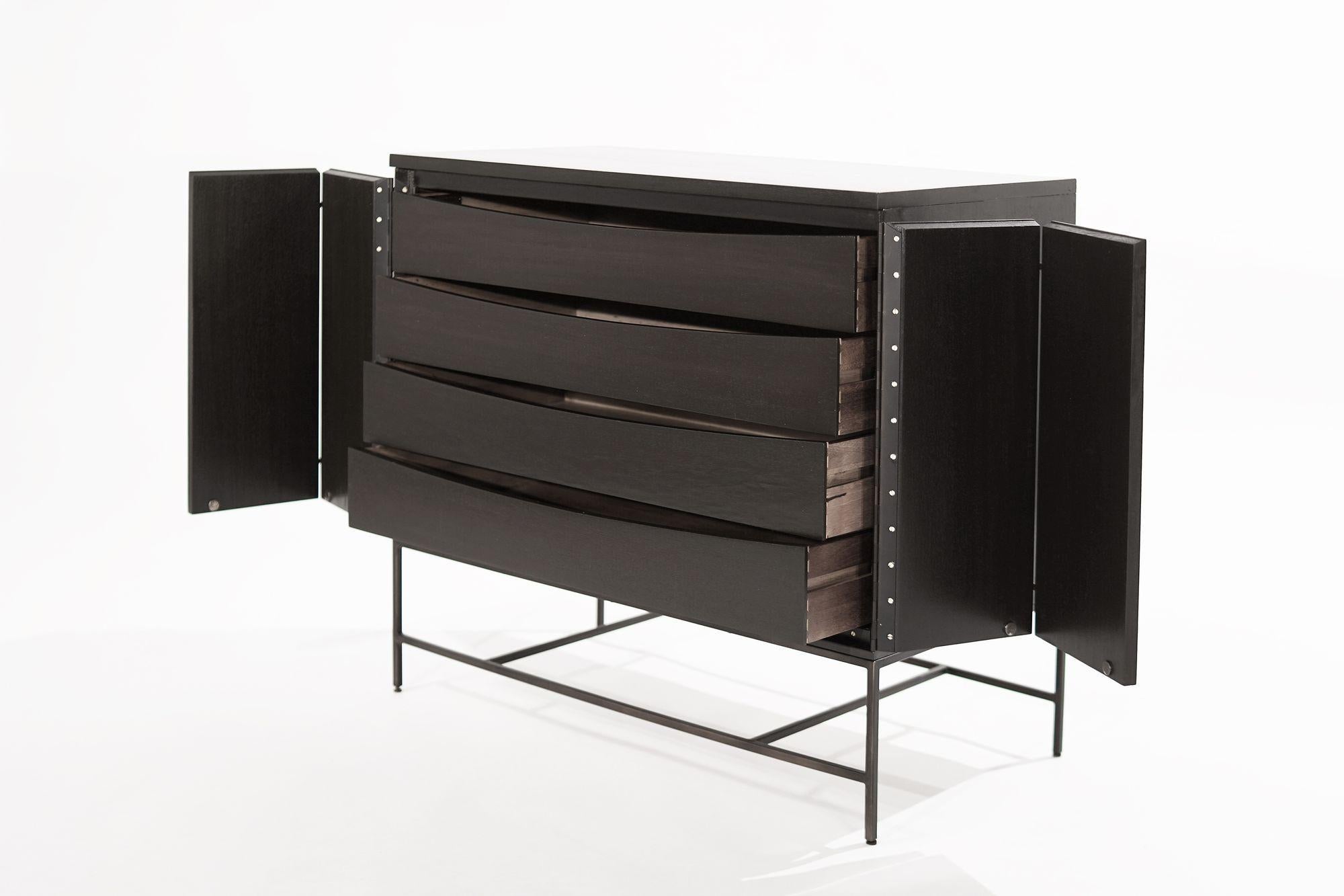 20th Century Bronze and Ebony Cabinet by Paul McCobb, Calvin Group, C. 1950s