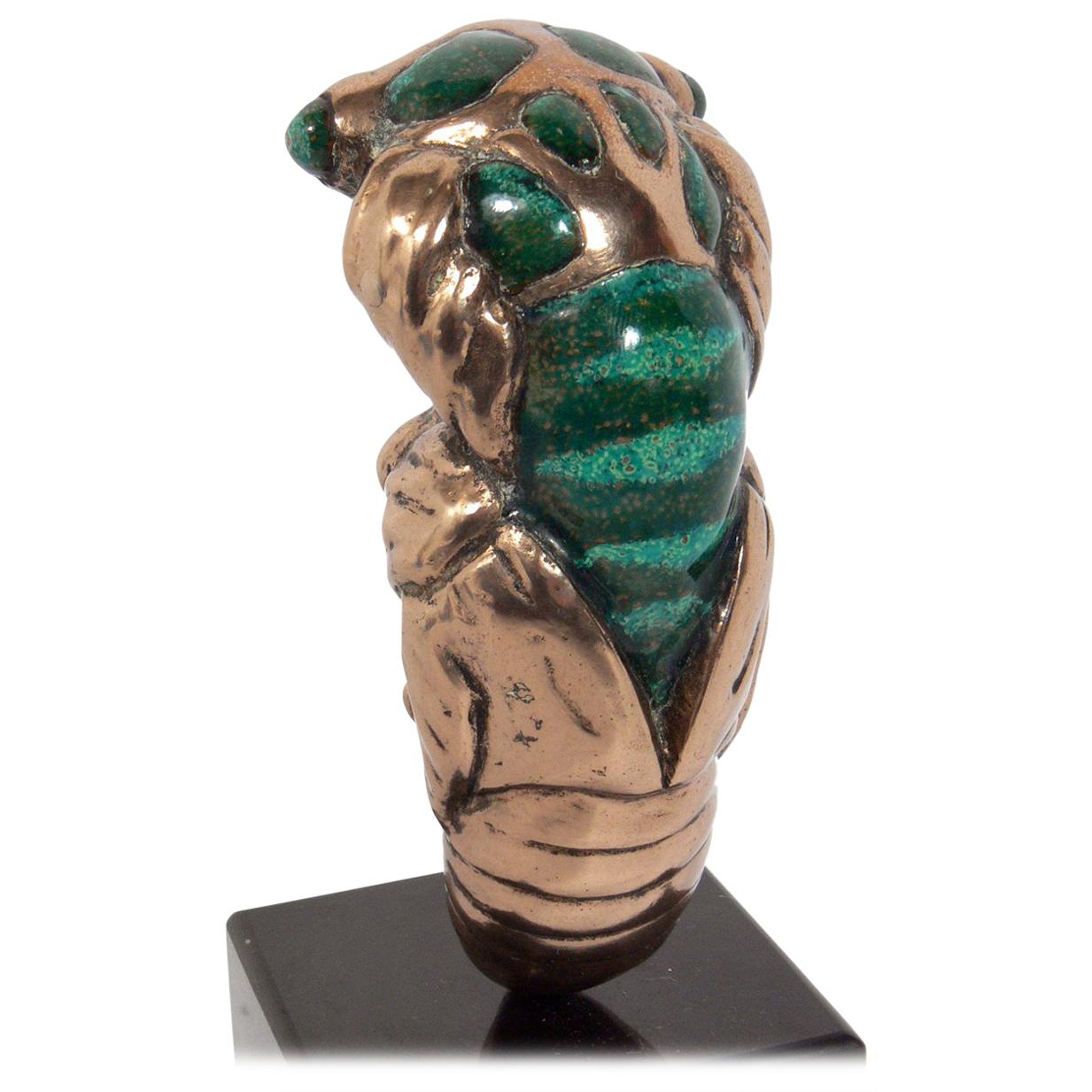 Bronze and Enamel Cicada Sculpture by Mary Frances Wawrytko