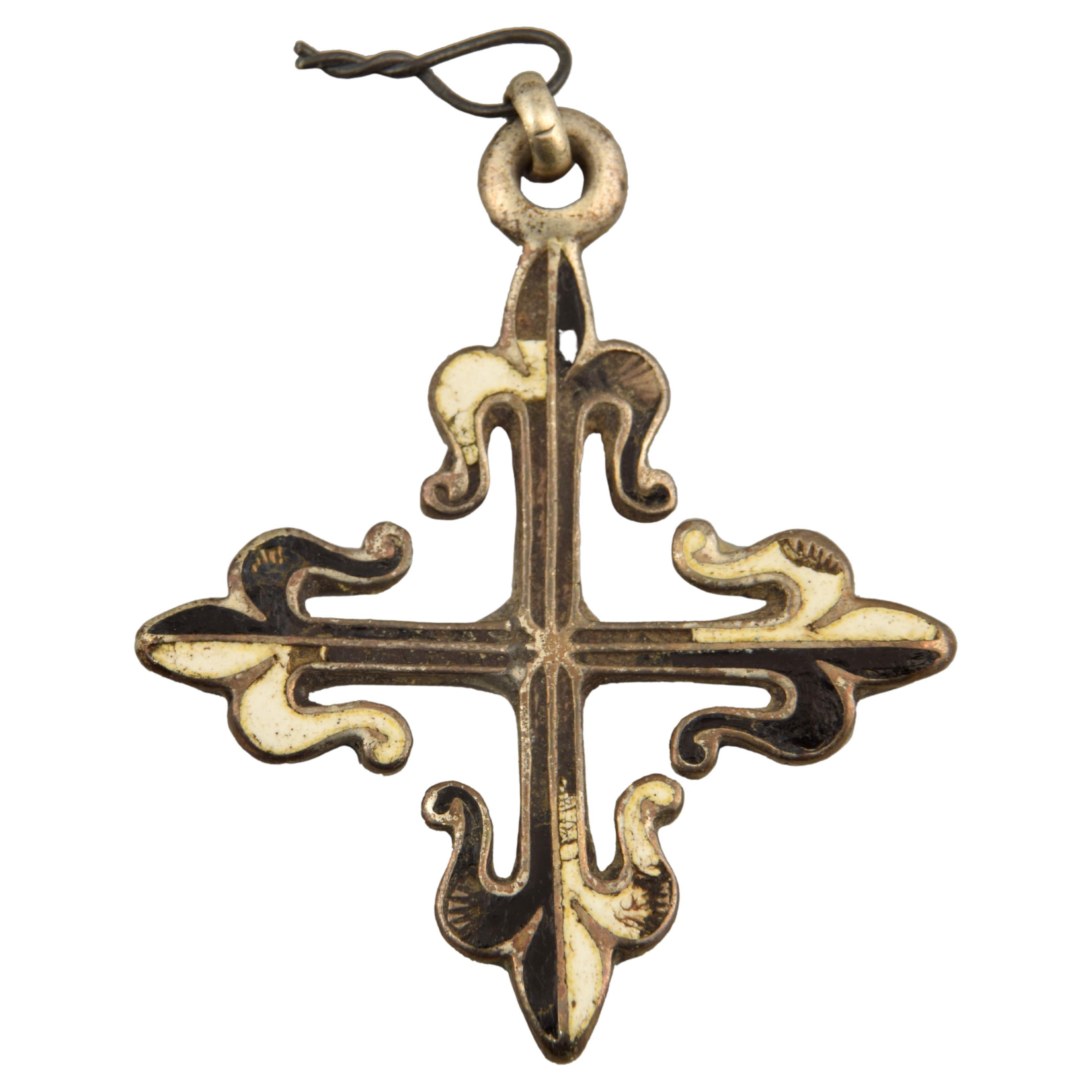 Bronze and Enamel Dominican Order Cross, Spain, 17th Century