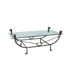 Couchtisch aus Bronze und geschmiedetem Eisen im Stil von Diego Giacometti