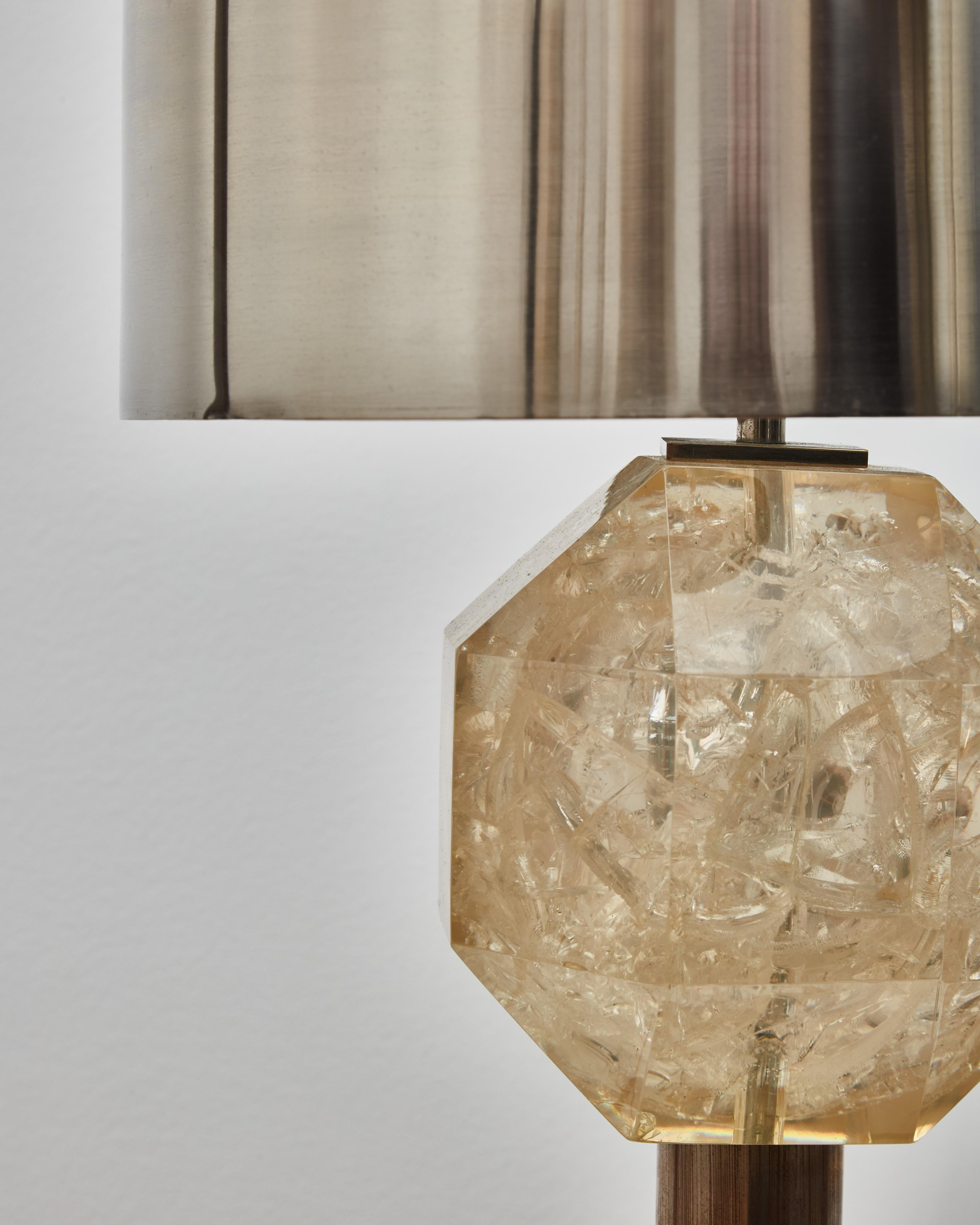 French Bronze and Fractal Resin Maison Charles Table Lamp