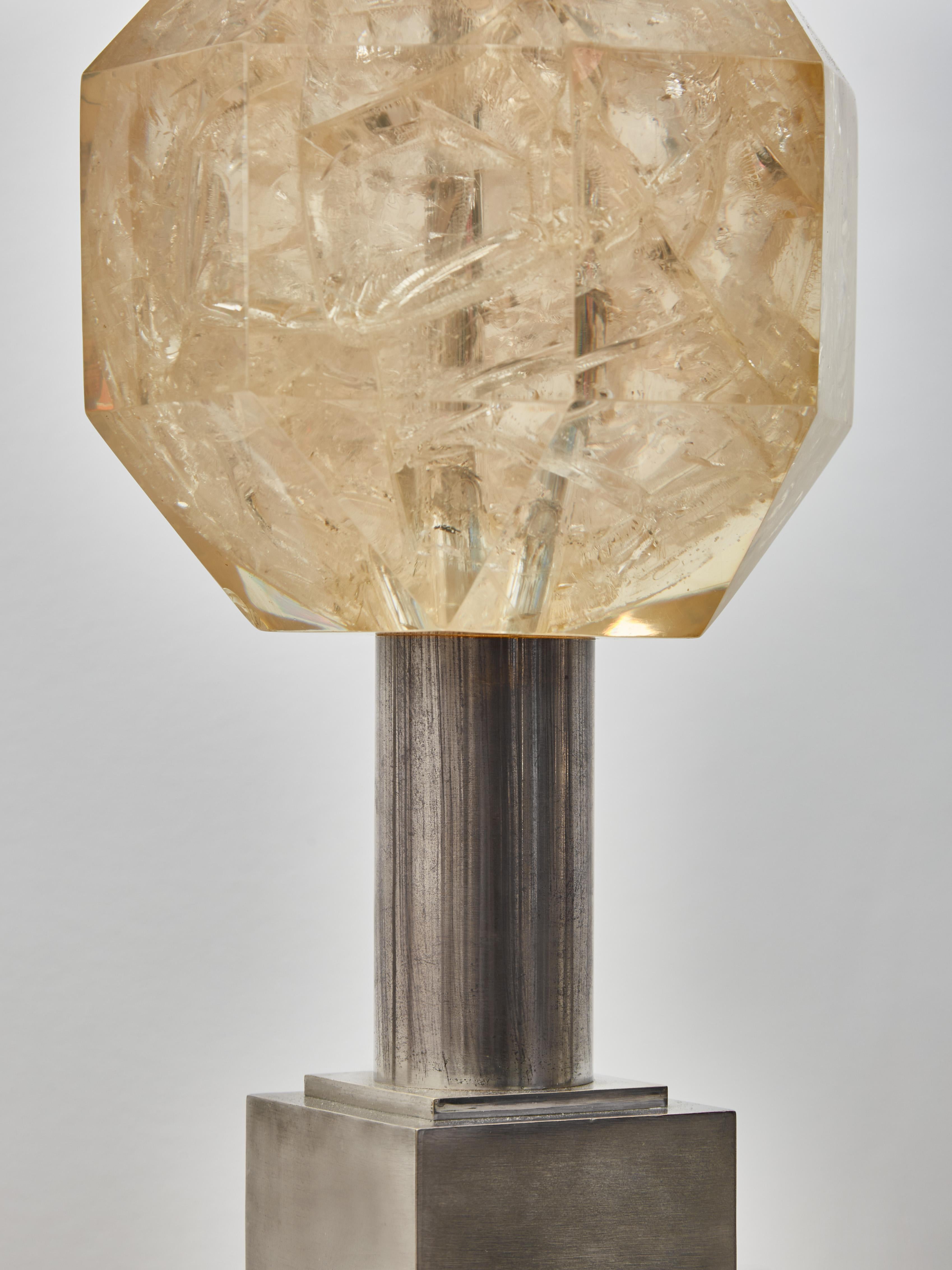 Bronze and Fractal Resin Maison Charles Table Lamp In Good Condition In Saint-Ouen, IDF