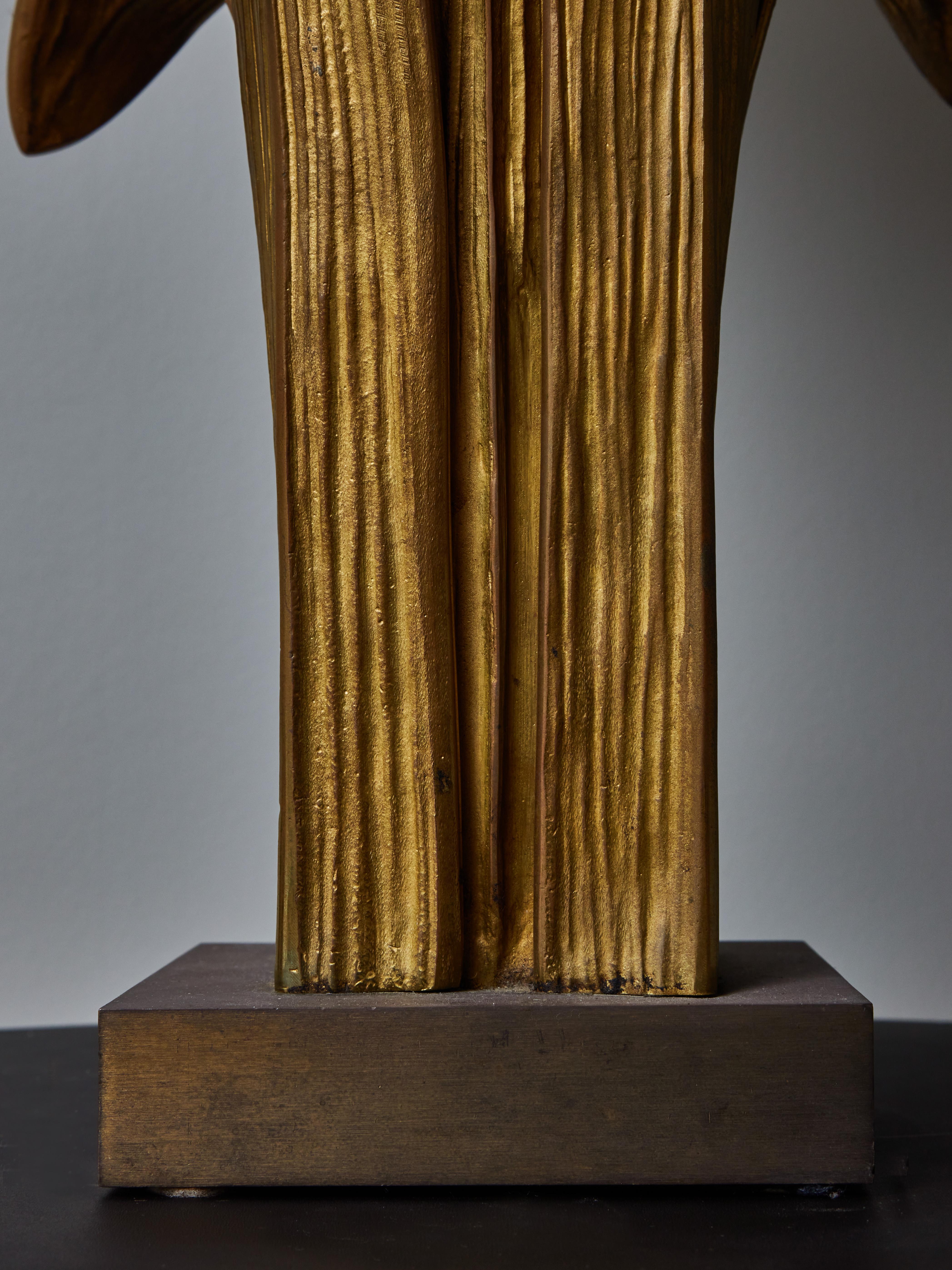 Late 20th Century Bronze and Fractal Resin Maison Charles Table lamp For Sale