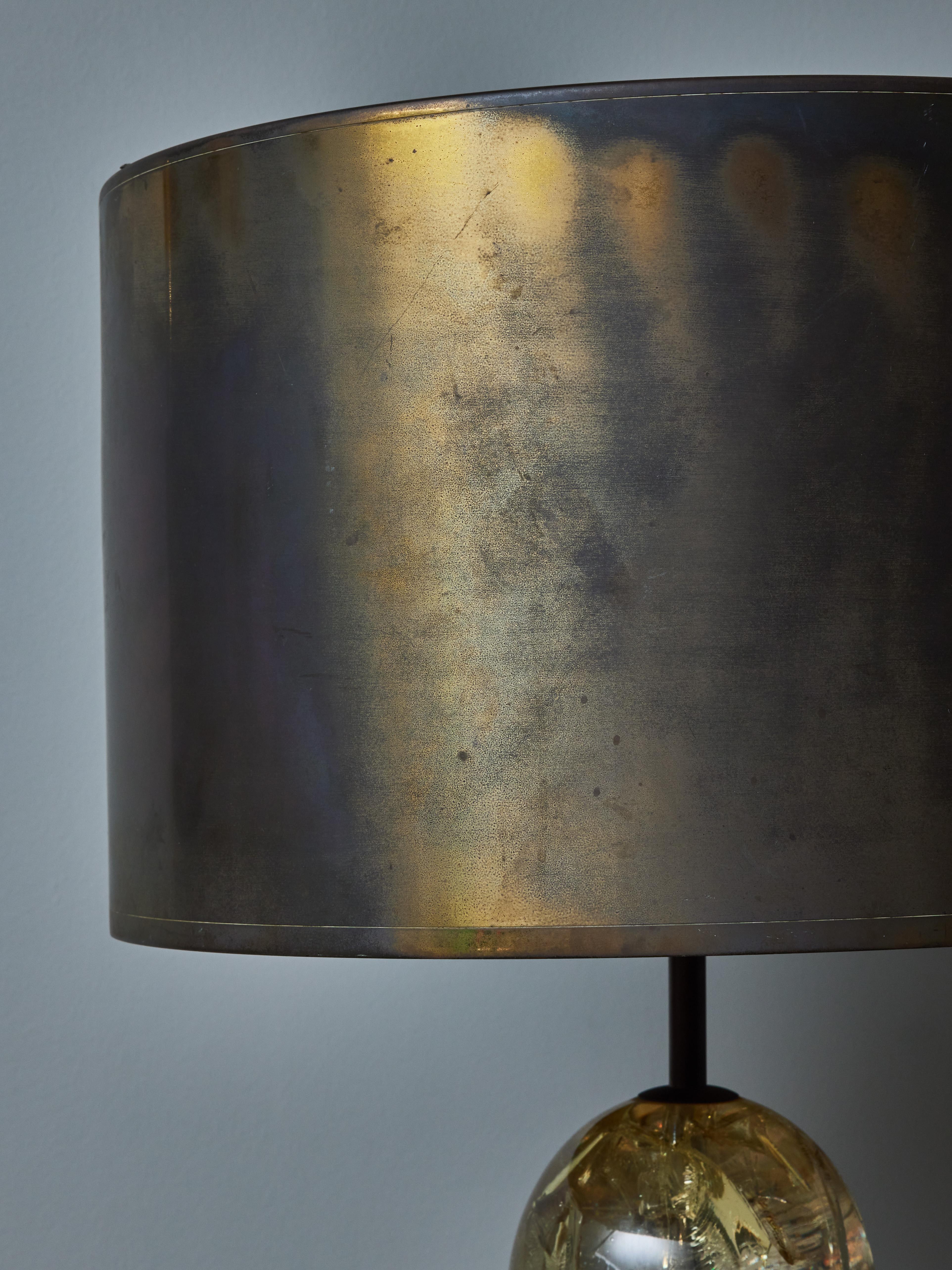 Bronze and Fractal Resin Maison Charles Table lamp For Sale 1