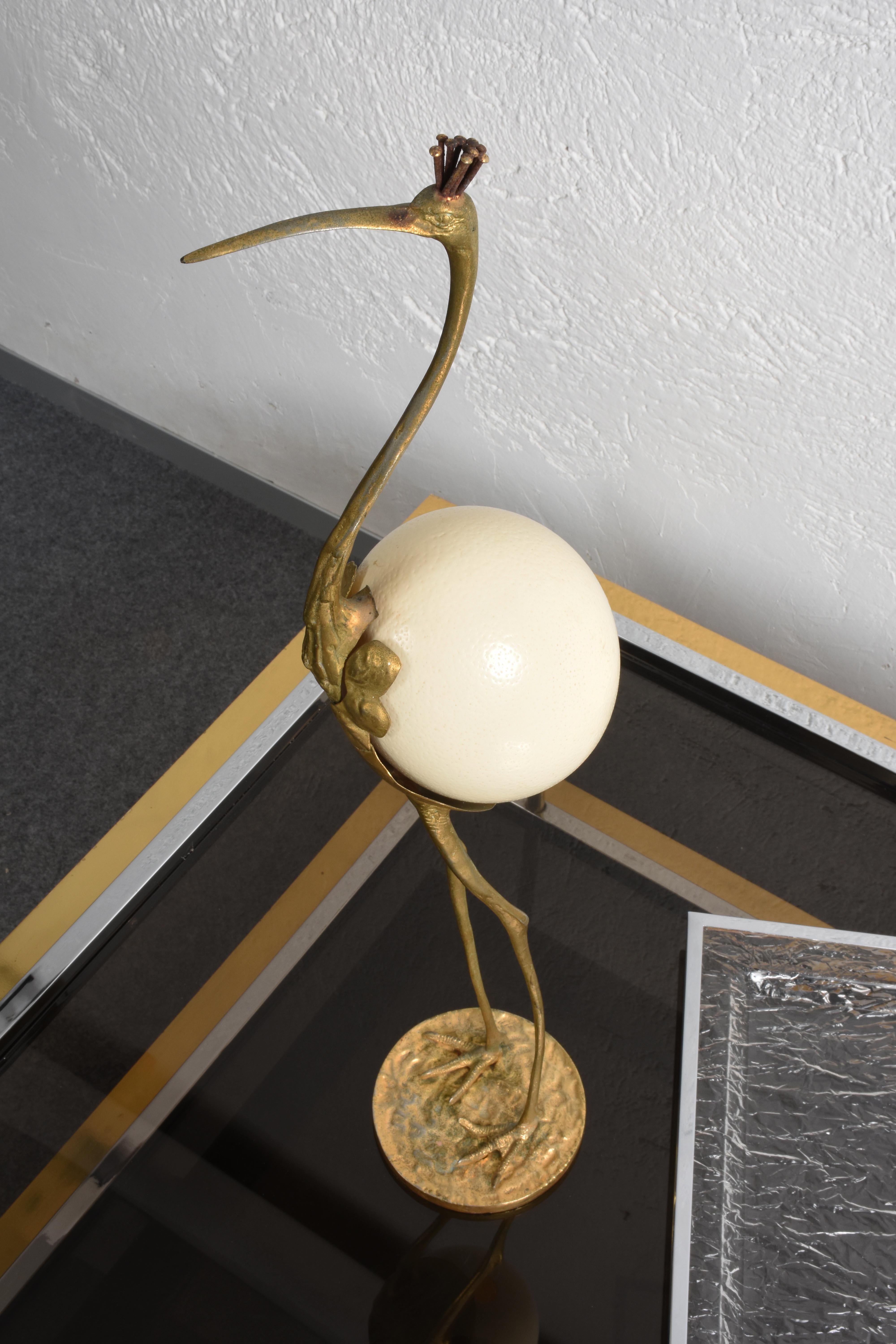 Bronze and Gilded Mercury Flamingo Sculpture, 1960s 2