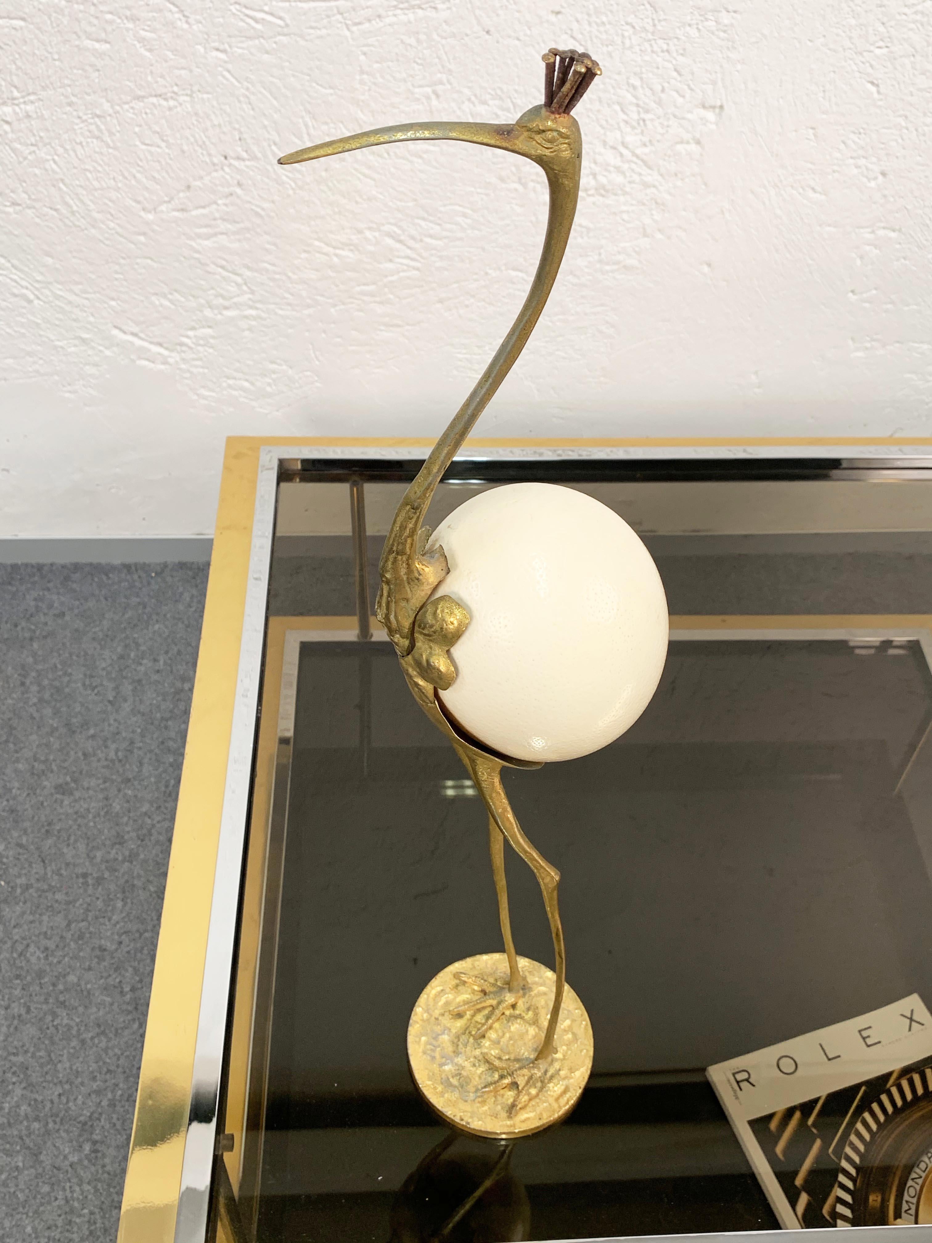 Bronze and Gilded Mercury Flamingo Sculpture, 1960s 3