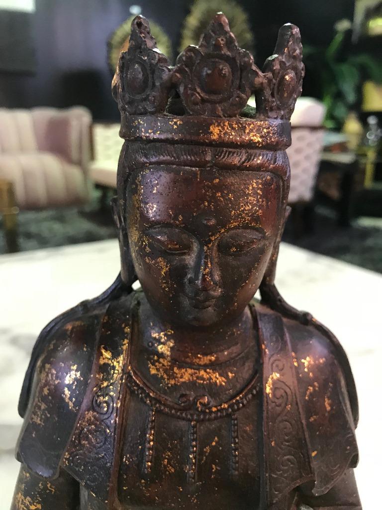 Bronze and Gilt Seated Shrine Temple Buddha Sculpture 7