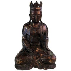 Bronze and Gilt Seated Shrine Temple Buddha Sculpture