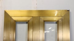 Bronze and Glass Bank Door 2 Glass Vertical Panes & 4 Square Recessed Panes