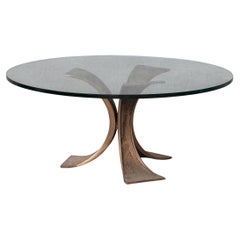 Bronze and Glass Belgium Midcentury Coffee Table '2 Available'